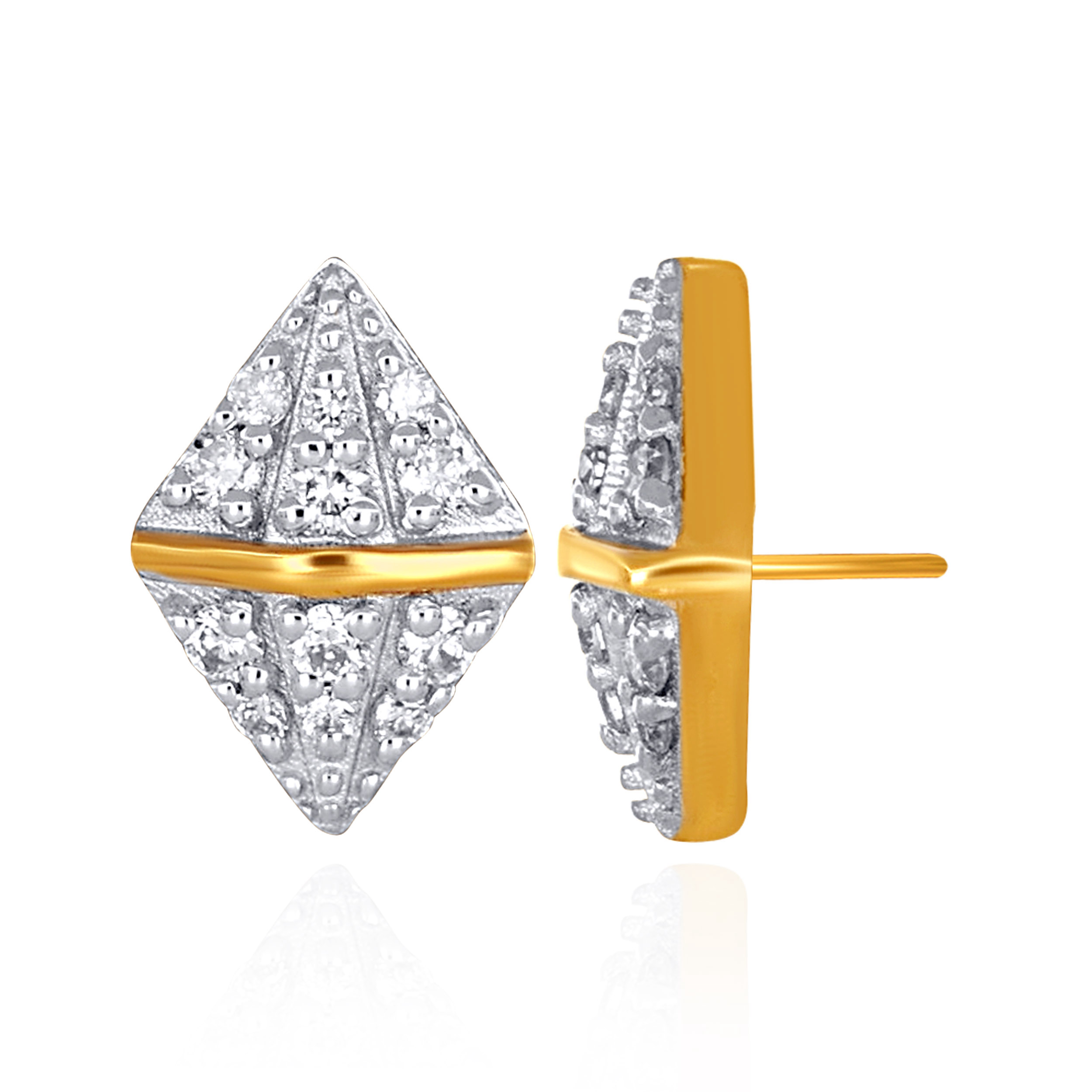 Rhombus Sparkle Diamond Studs - Senco Gold and Diamonds