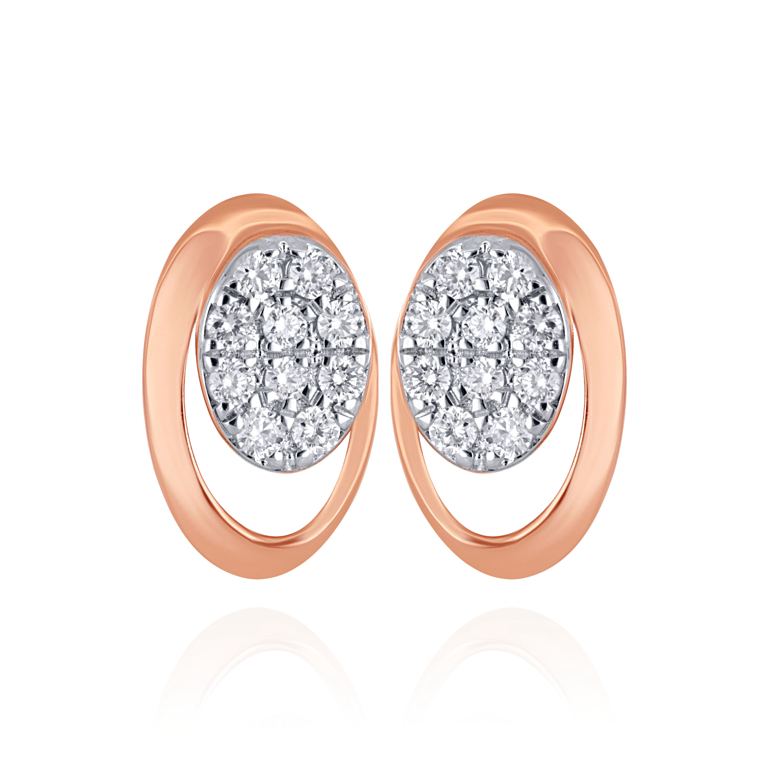 Gleaming Oval Diamond Studs - Senco Gold and Diamonds