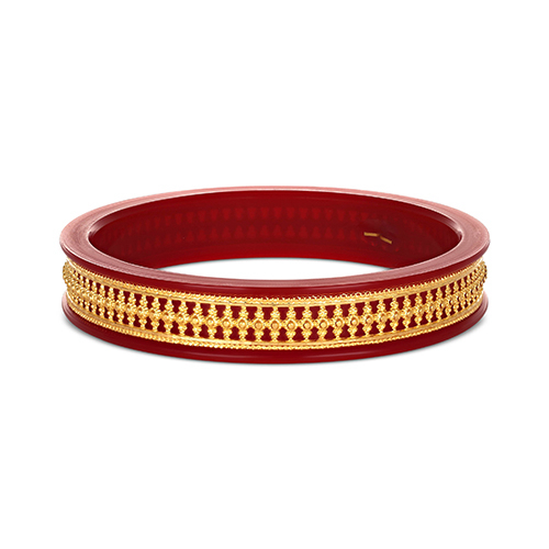 Regal Vermillion Gold Pola Bangle - Senco Gold and Diamonds