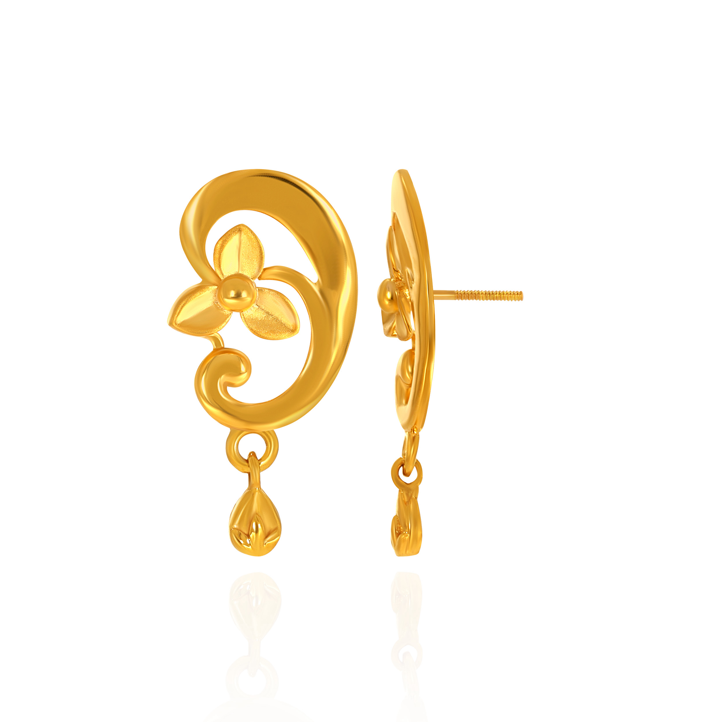 Blossom Curve Gold Drops - Senco Gold and Diamonds