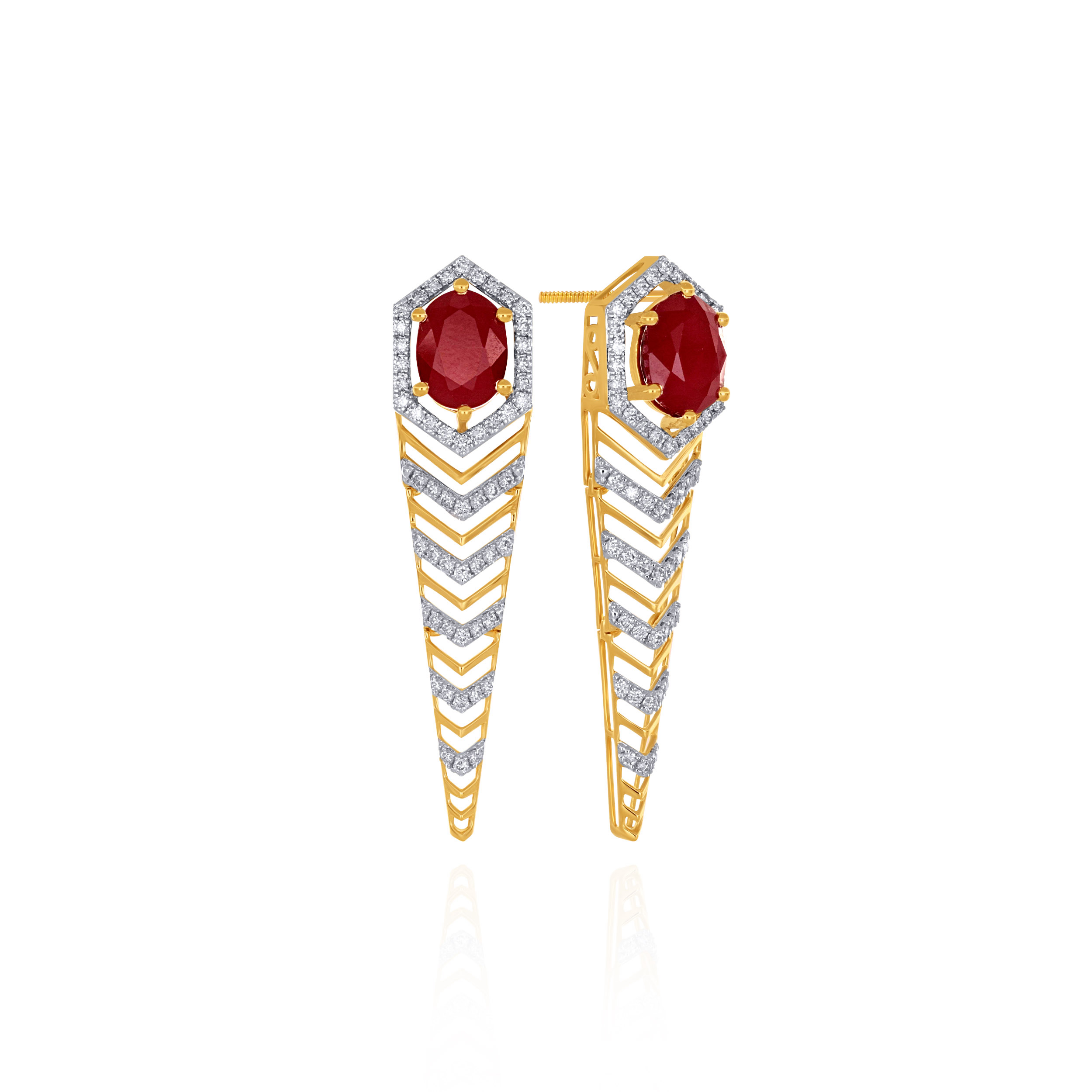 Crimson Chevron Diamond Earrings - Senco Gold and Diamonds