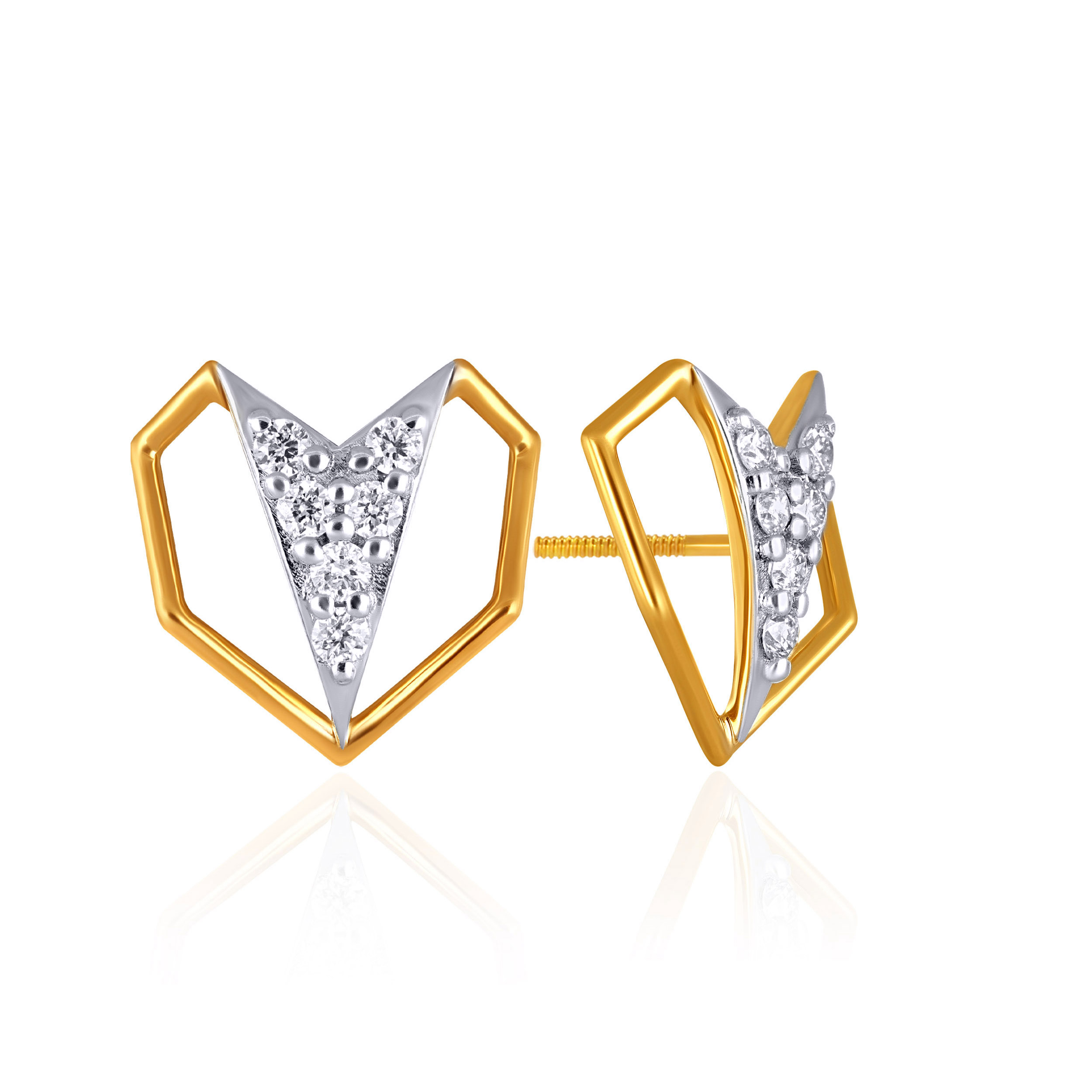 Enduring Bond Angular Diamond Earrings - Senco Gold and Diamonds