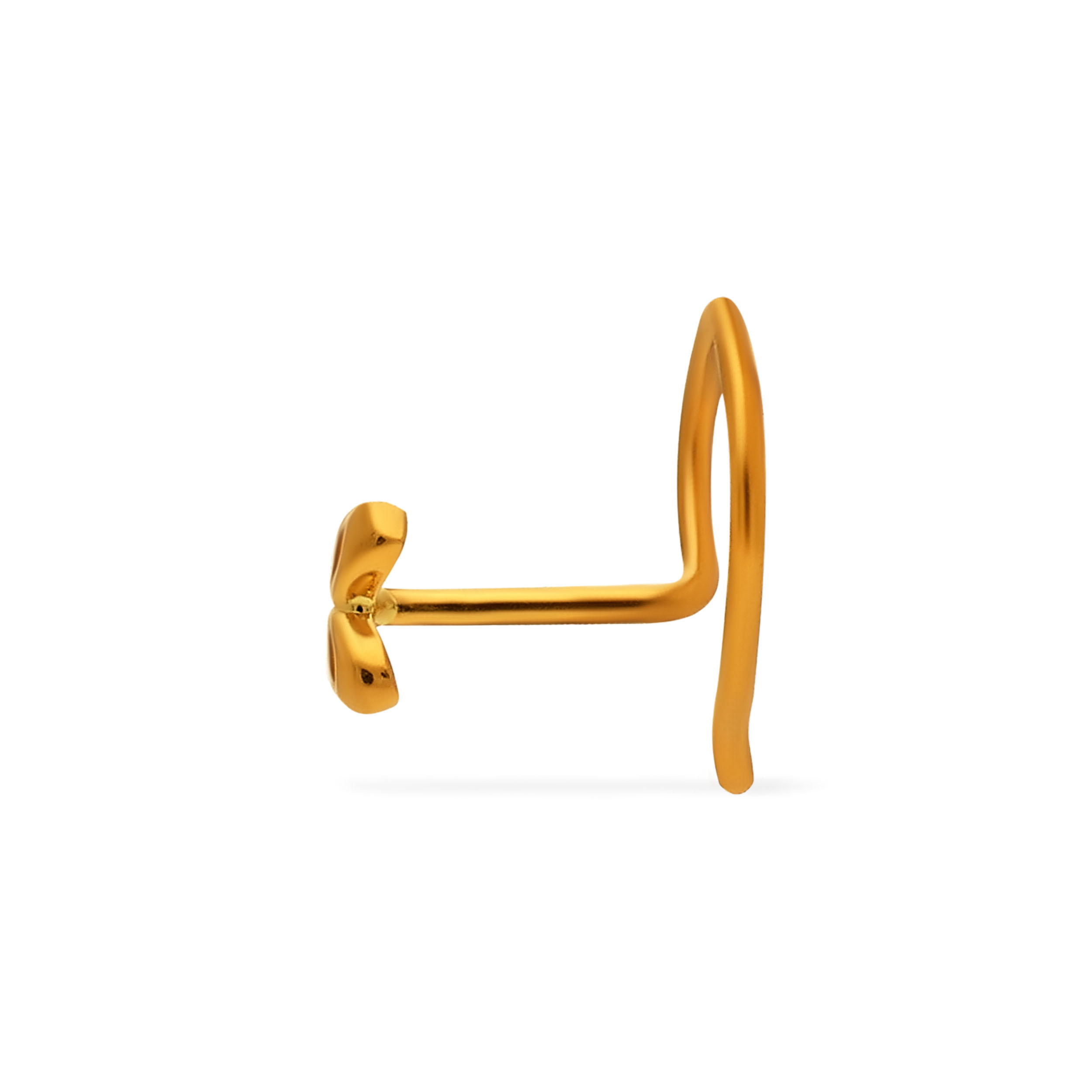 Delicate Clover Gold Nose Pin - Senco Gold and Diamonds