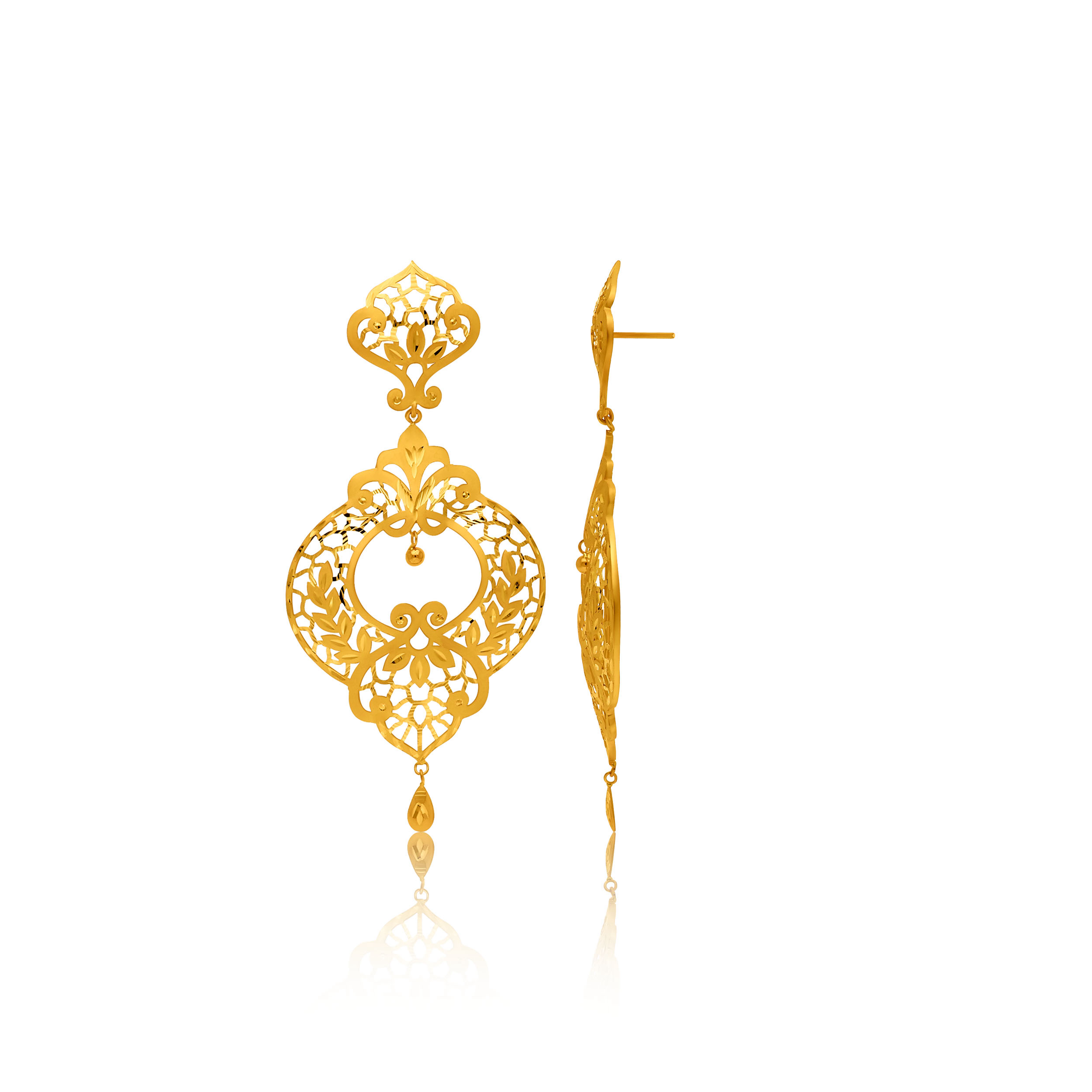 22K Yellow Gold Drop Earrings-GP-SAD0005015 - Senco Gold and Diamonds