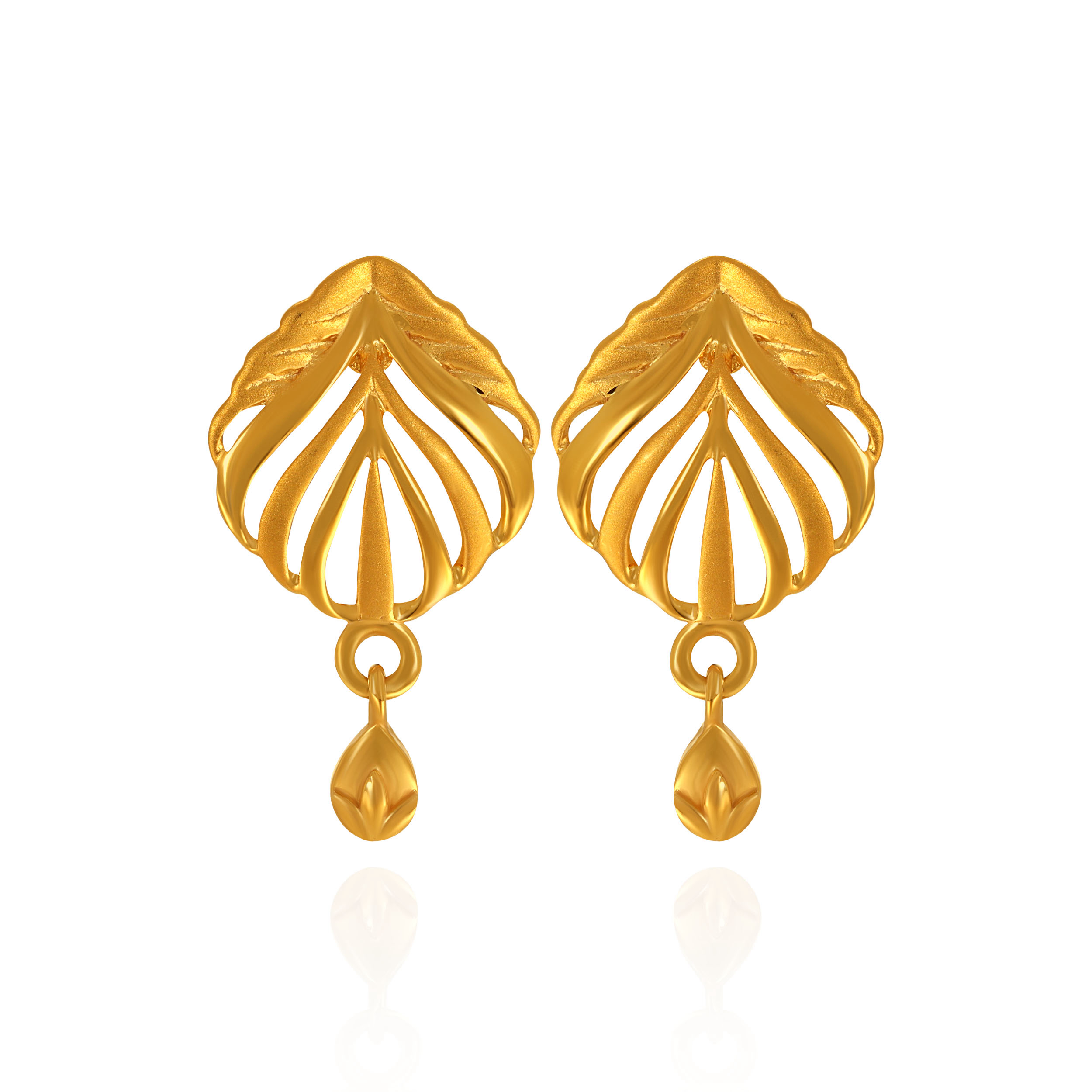 Nature’s Curve Gold Drop Earrings - Senco Gold and Diamonds