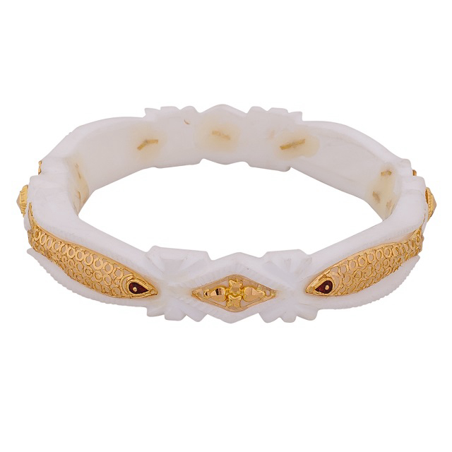 Oceanic Art Gold Sankha Bangle - Senco Gold and Diamonds