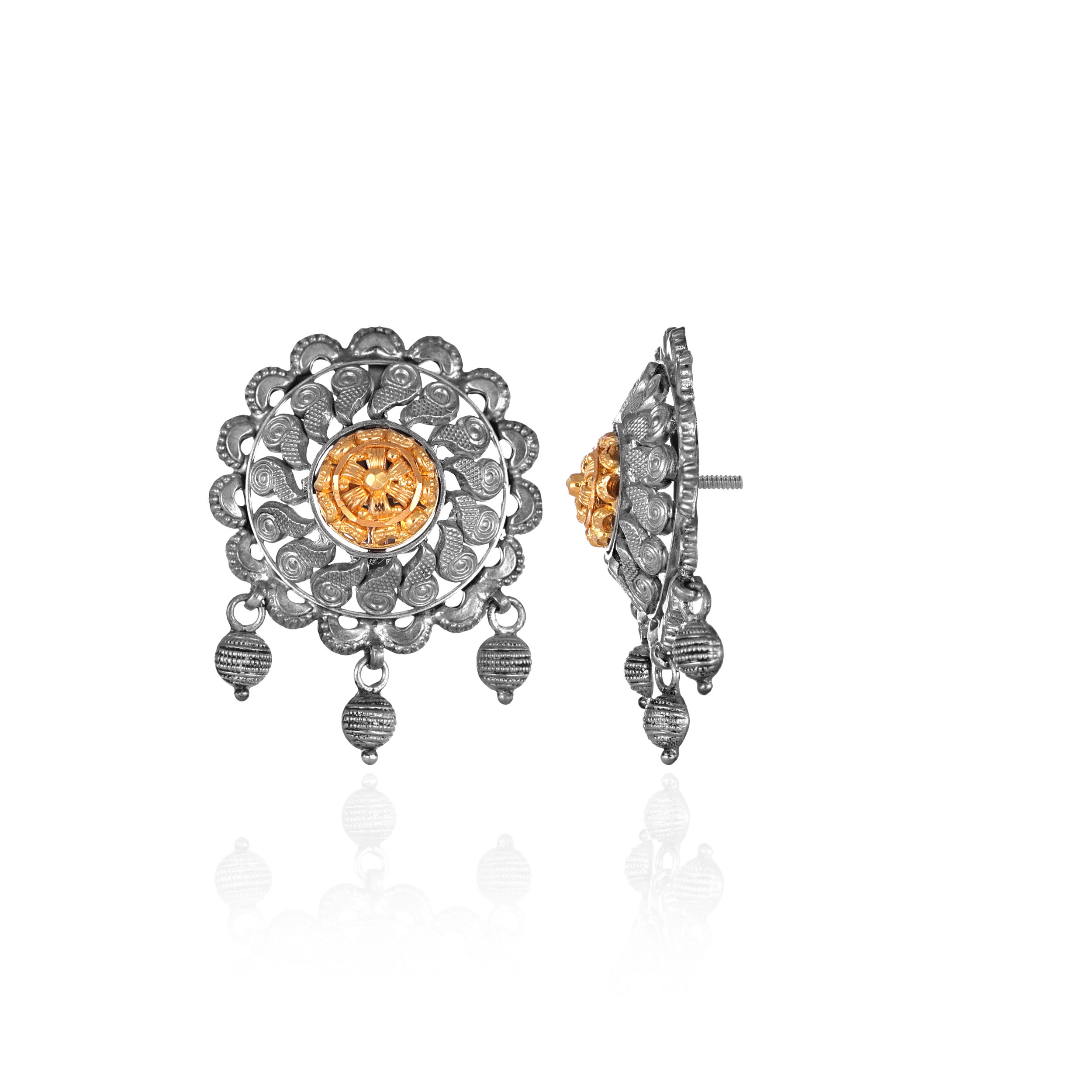 Antique Splendour Gold Earrings - Senco Gold and Diamonds
