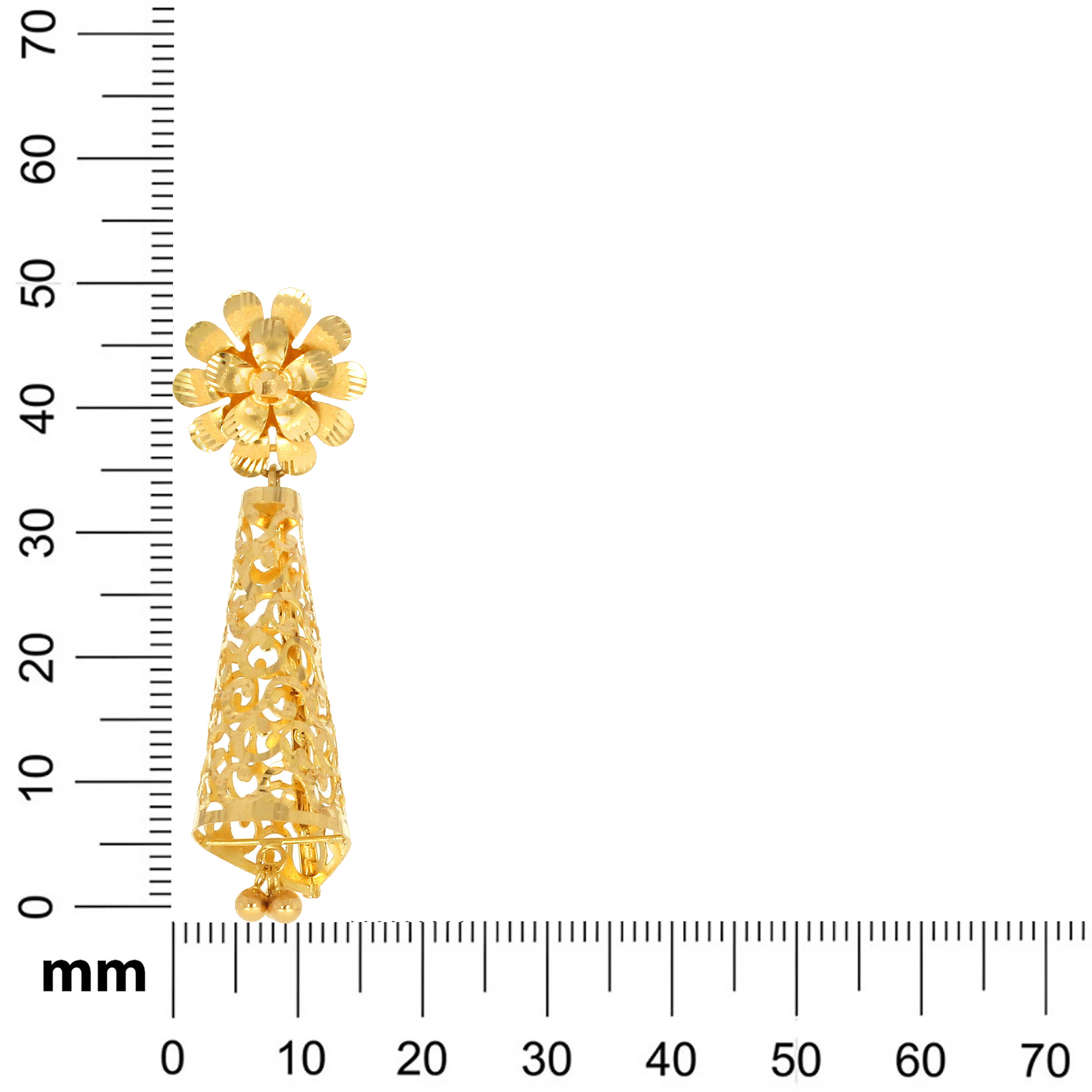 Floral Cone Gold Earrings - Senco Gold and Diamonds