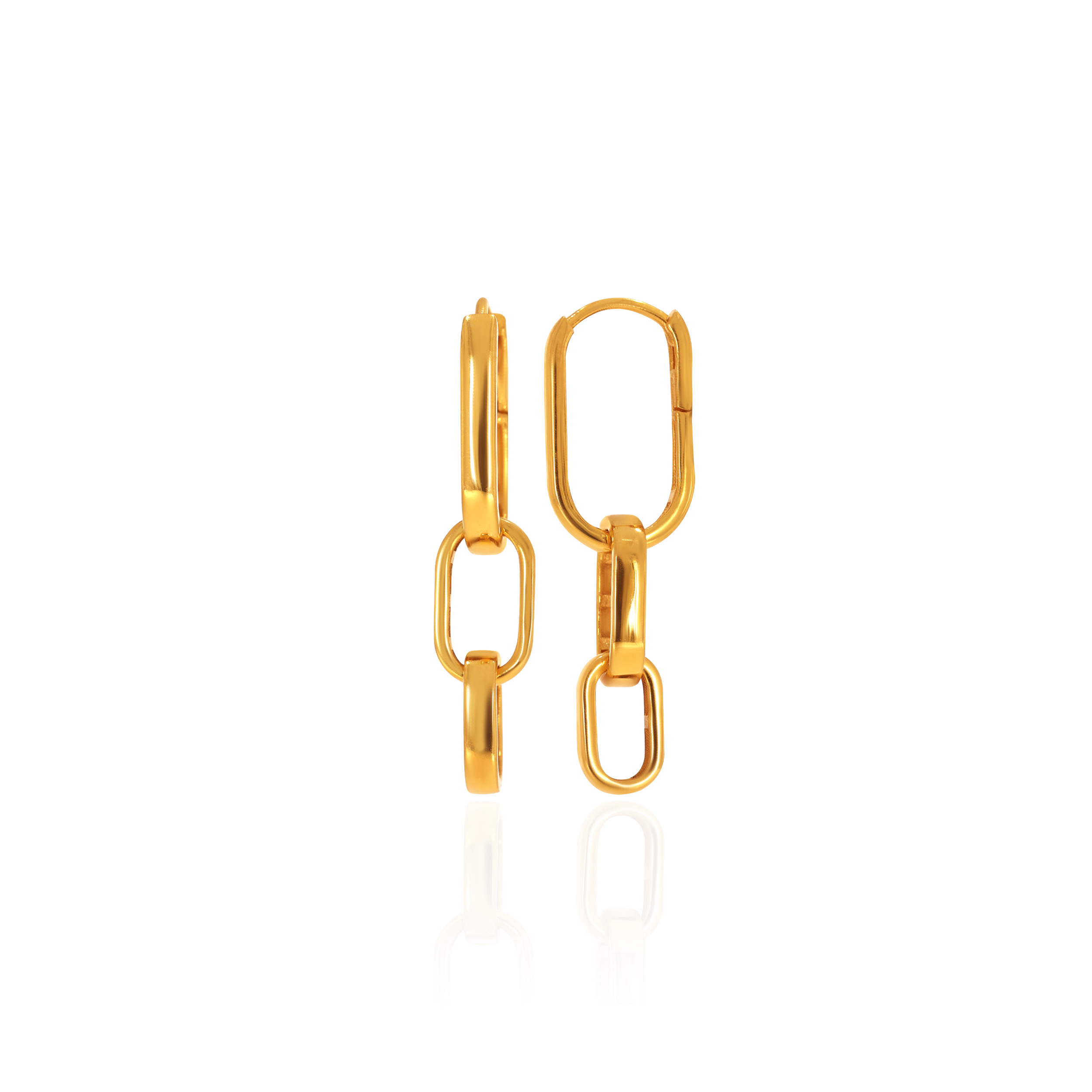 Open Link Cascade Gold Drop Earrings - Senco Gold and Diamonds