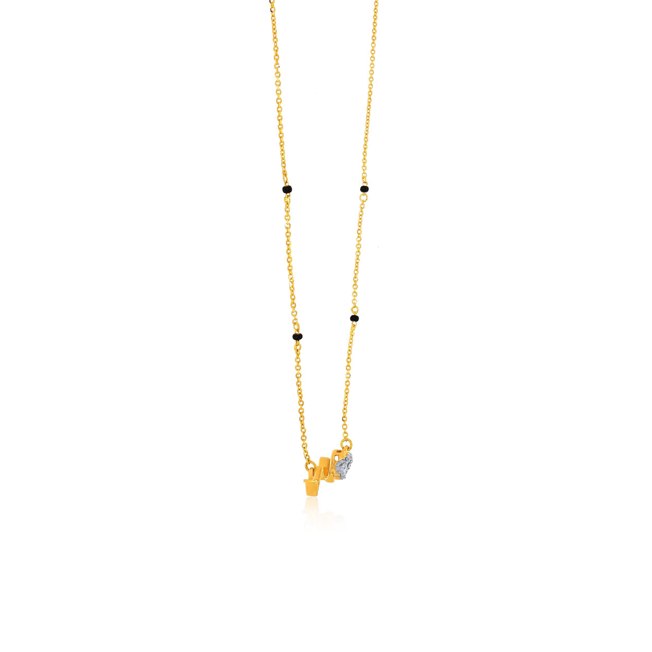 Adorable Heartbeat Diamond Mangalsutra - Senco Gold and Diamonds