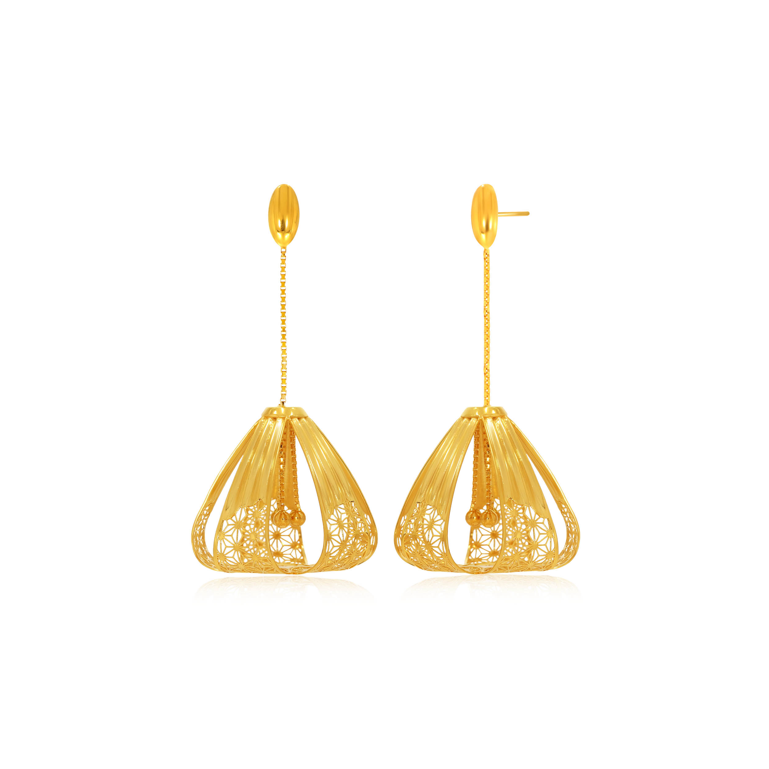 Beacon of Beauty Gold Long Earrings - Senco Gold and Diamonds