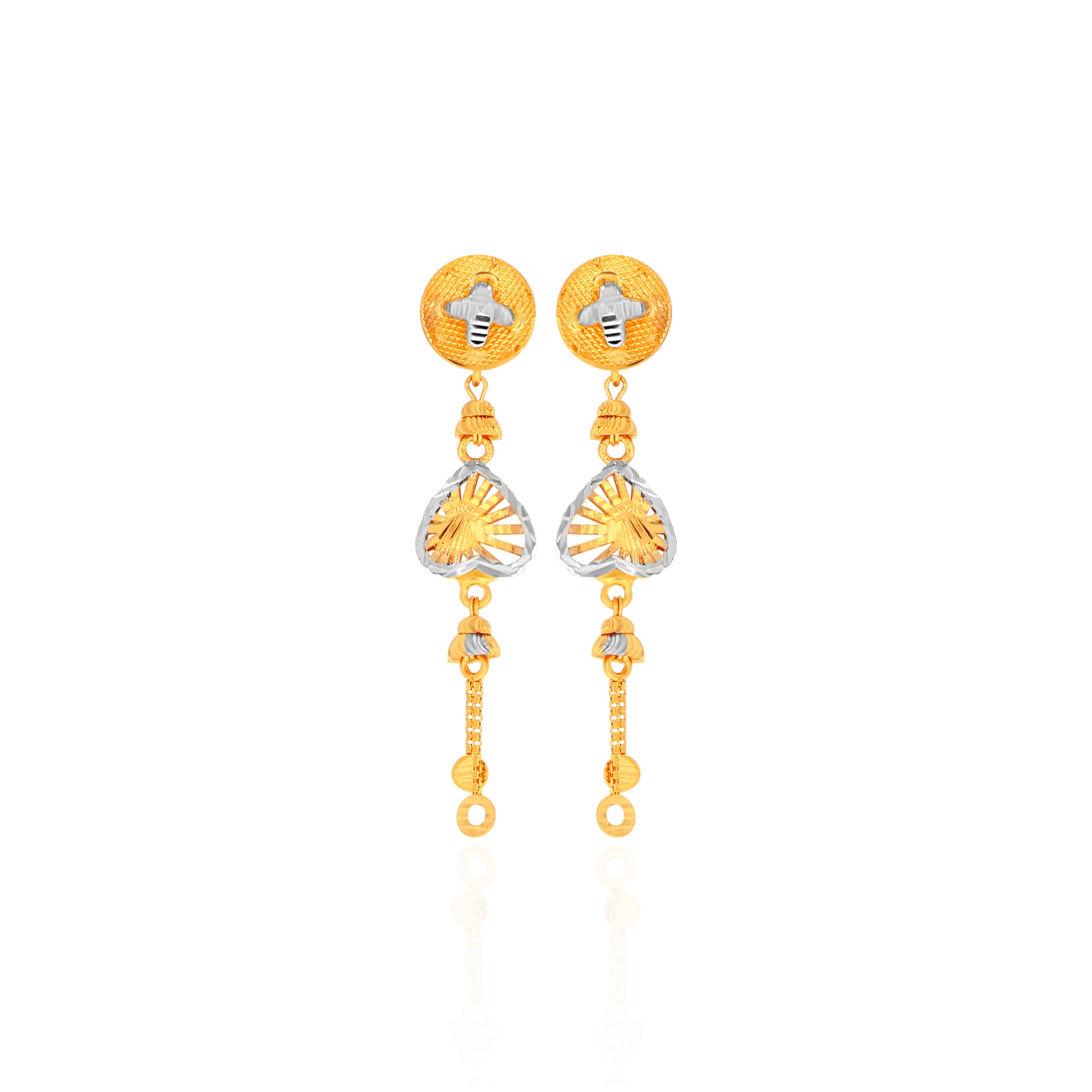 Fluid Silhouette Rhodium Gold Dangler Earrings - Senco Gold and Diamonds