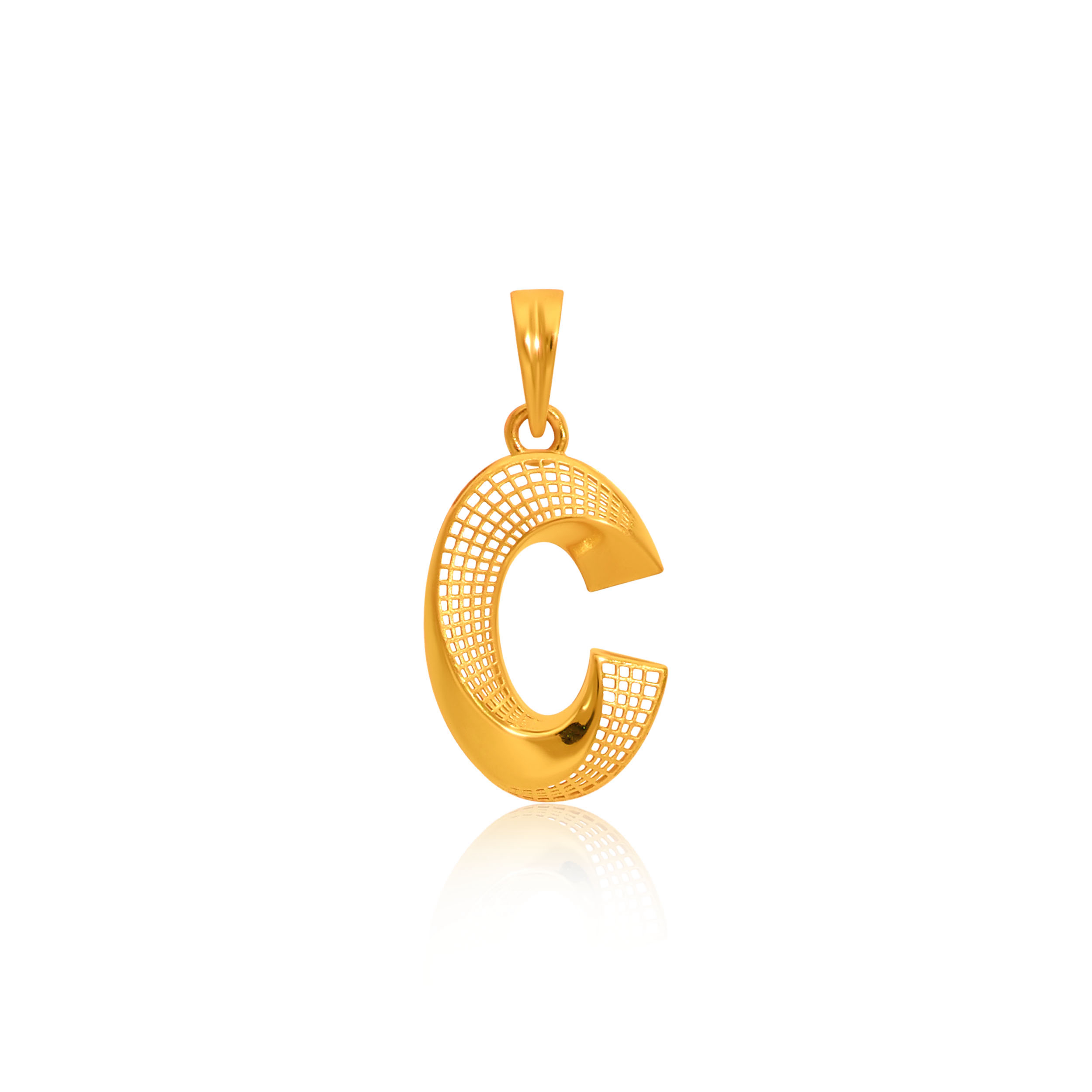 22K Yellow Gold C Alphabet  Pendant-GPN-SAD0005349 - Senco Gold and Diamonds