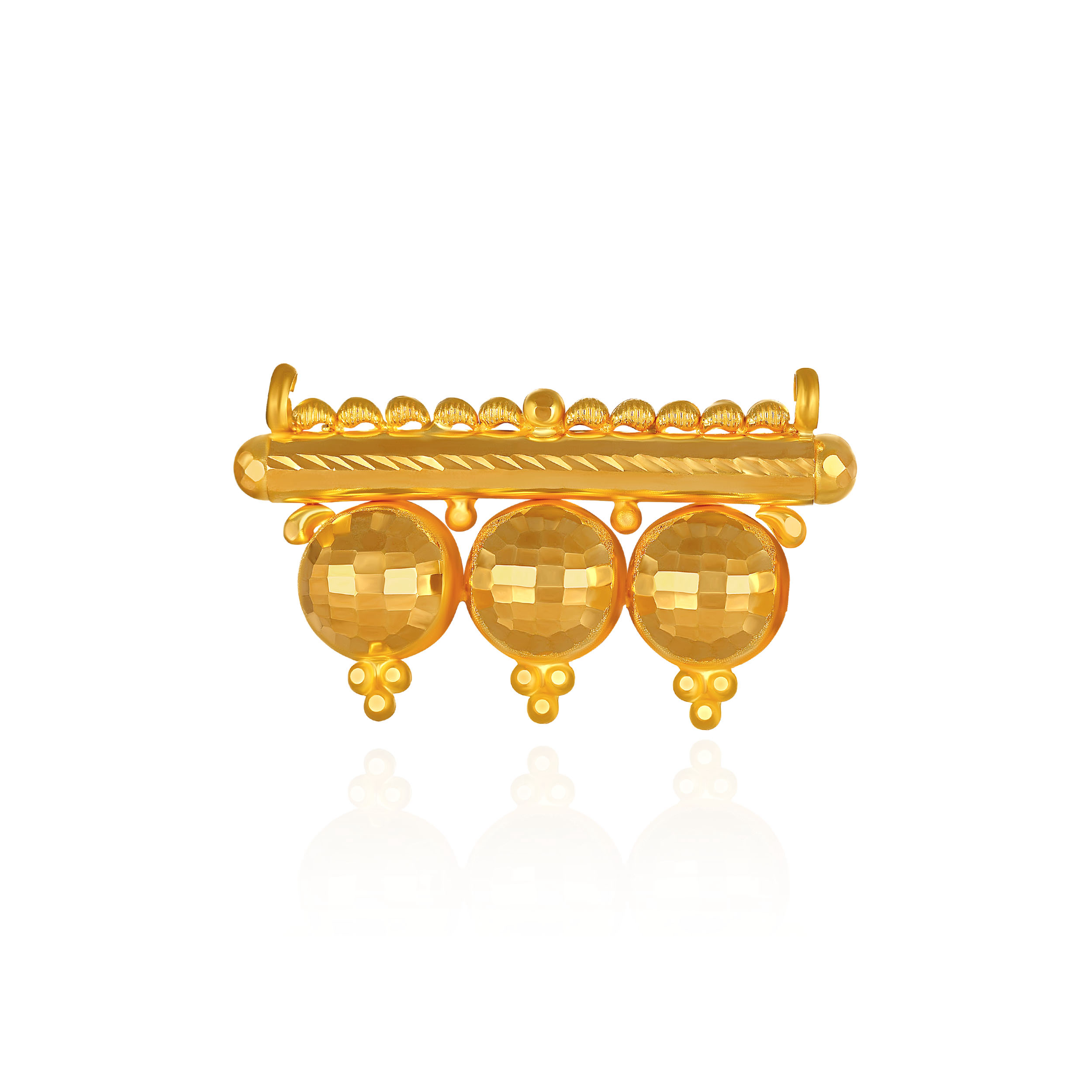 Triple Bead Gold Pendant - Senco Gold and Diamonds