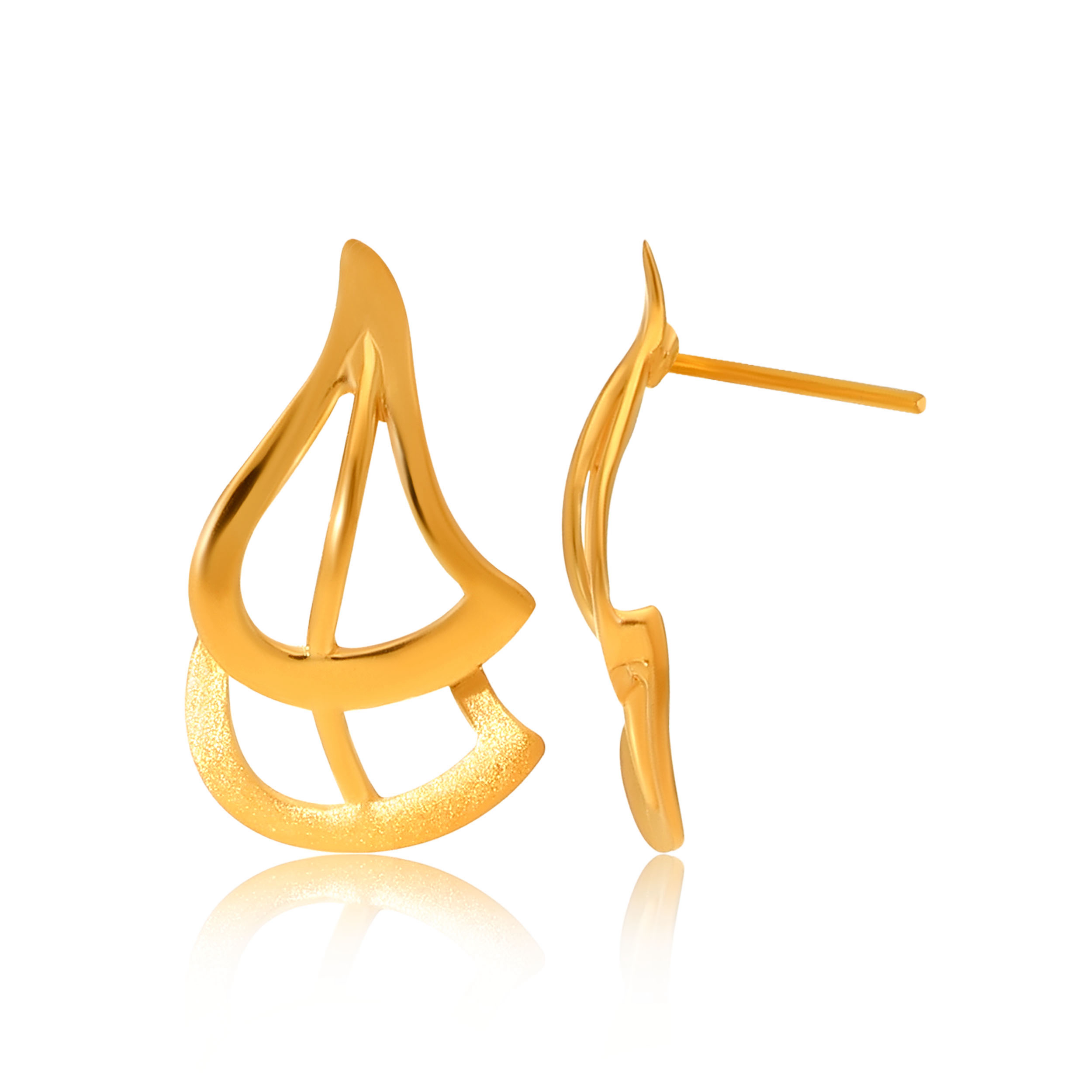 Artsy Cutout Gold Studs - Senco Gold and Diamonds