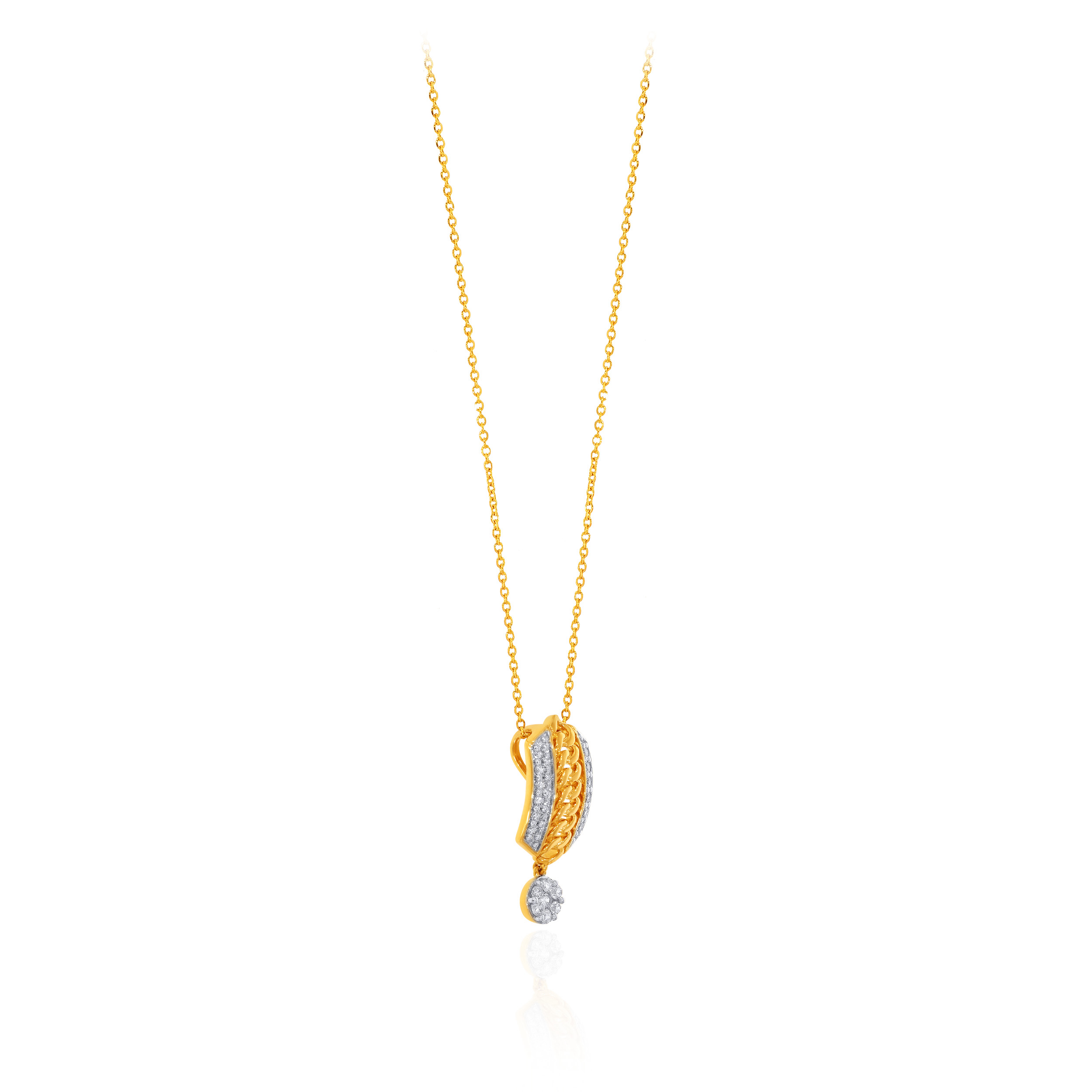 14K Yellow Gold Diamond Chain Pendant-DCP-D000772715 - Senco Gold and Diamonds
