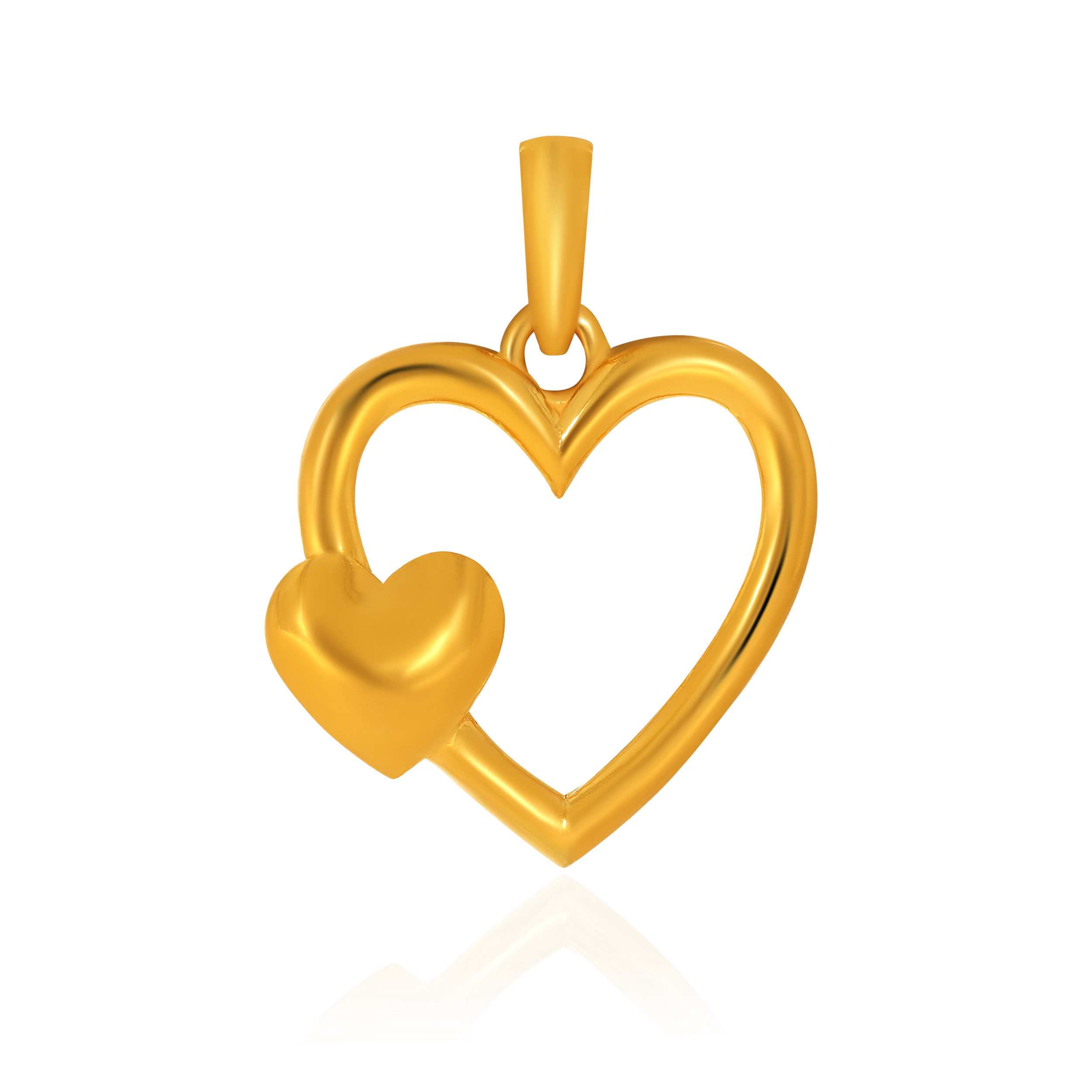 Heartfelt Duo Gold Pendant - Senco Gold and Diamonds