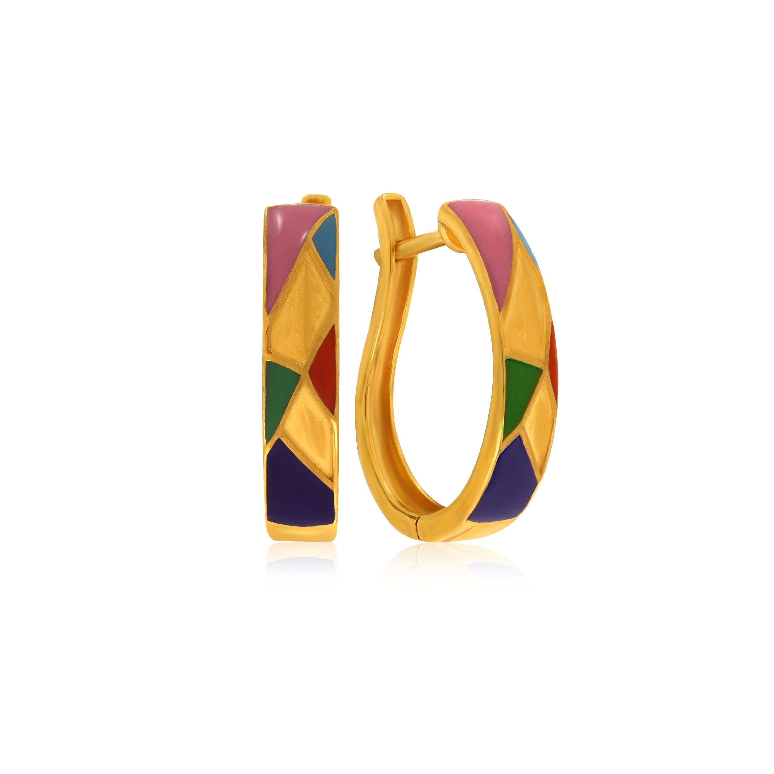 Colourful Creation Gold Hoop Earrings - Senco Gold and Diamonds