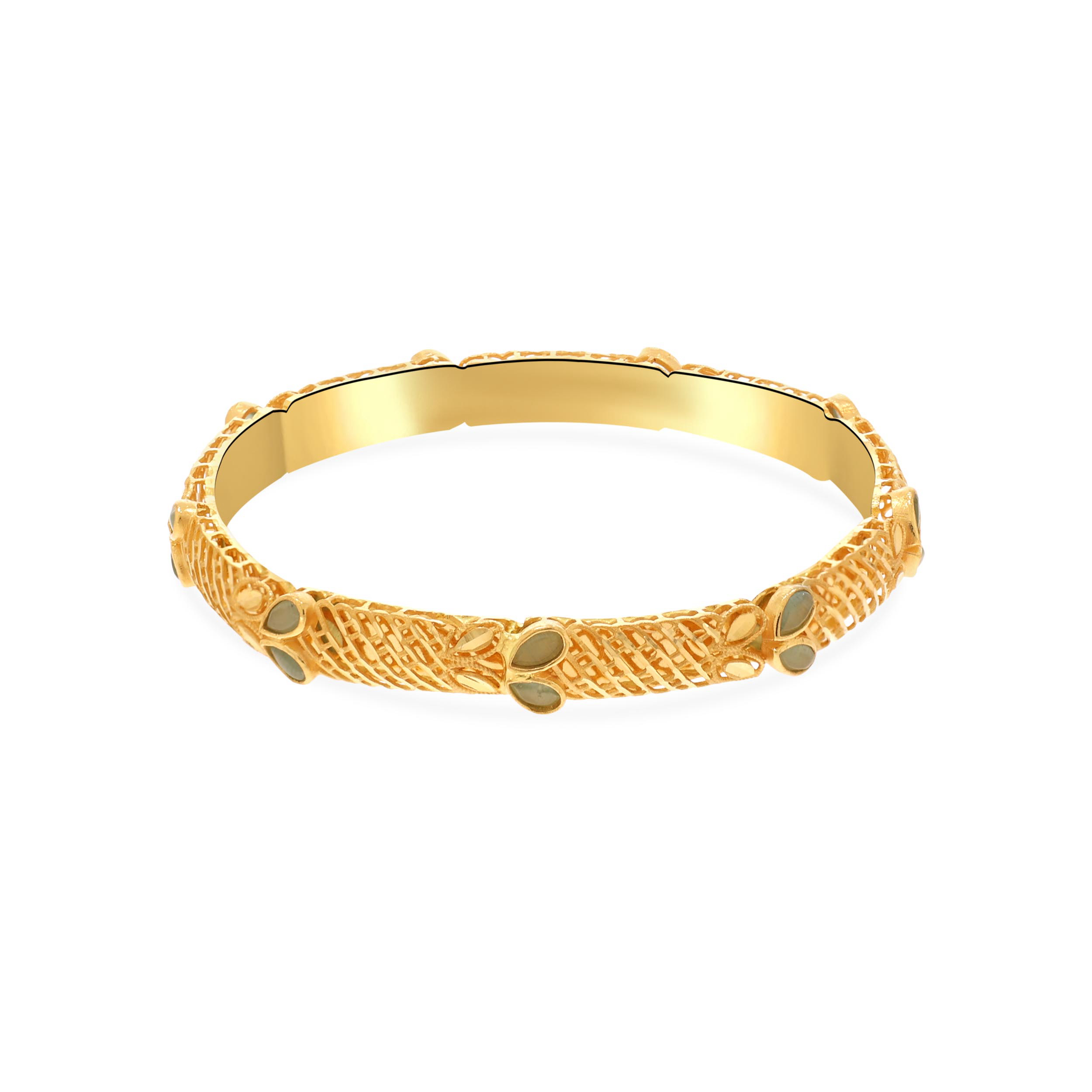 Subtle Petals Gold Bangle - Senco Gold and Diamonds