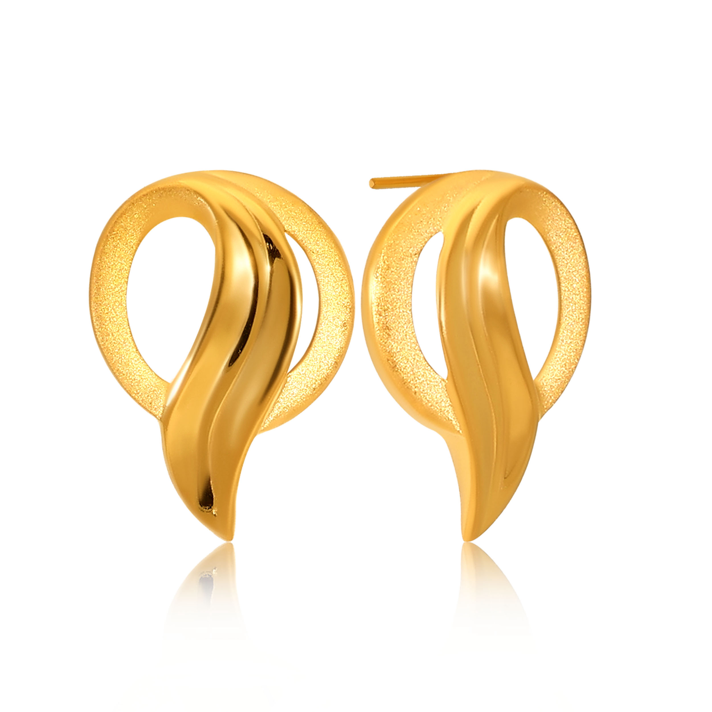 Open Circle Gold Studs - Senco Gold and Diamonds