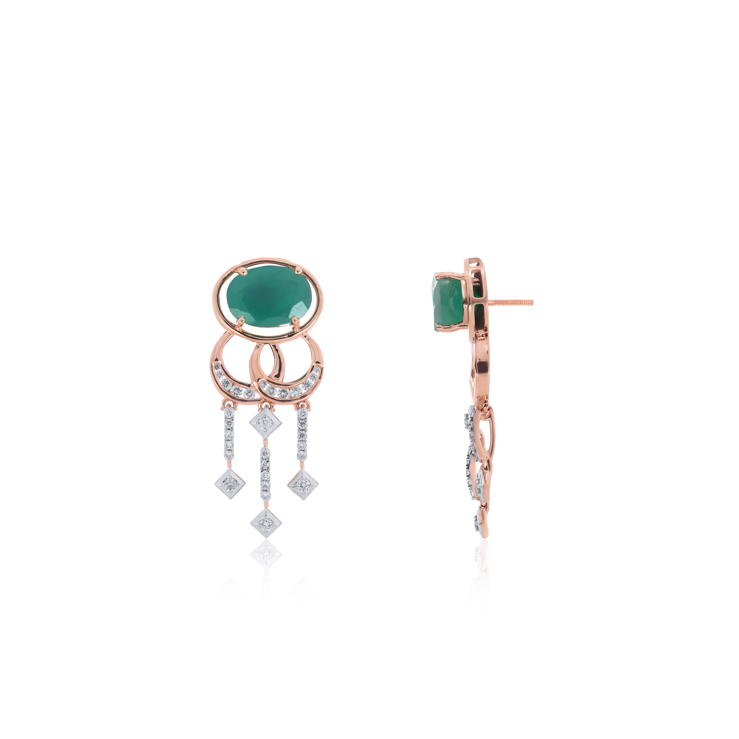 Serene Sparkle Diamond Drop Earrings - Senco Gold and Diamonds