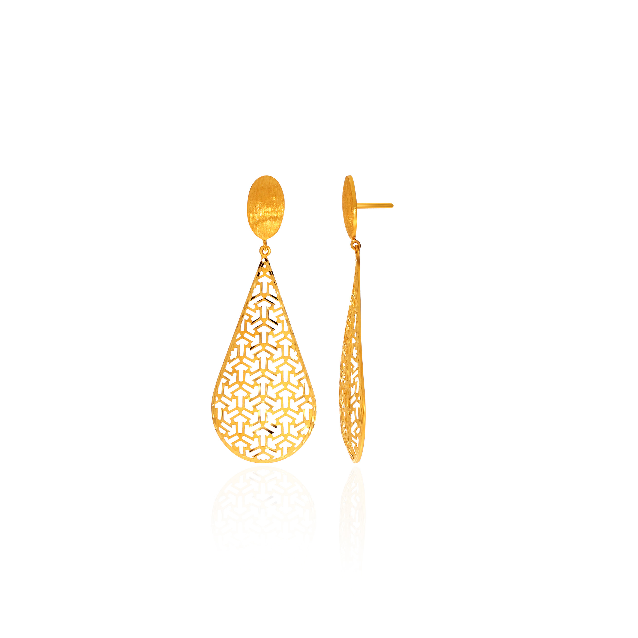 22K Yellow Gold Drop Earrings - GP-SAD0004589 - Senco Gold and Diamonds