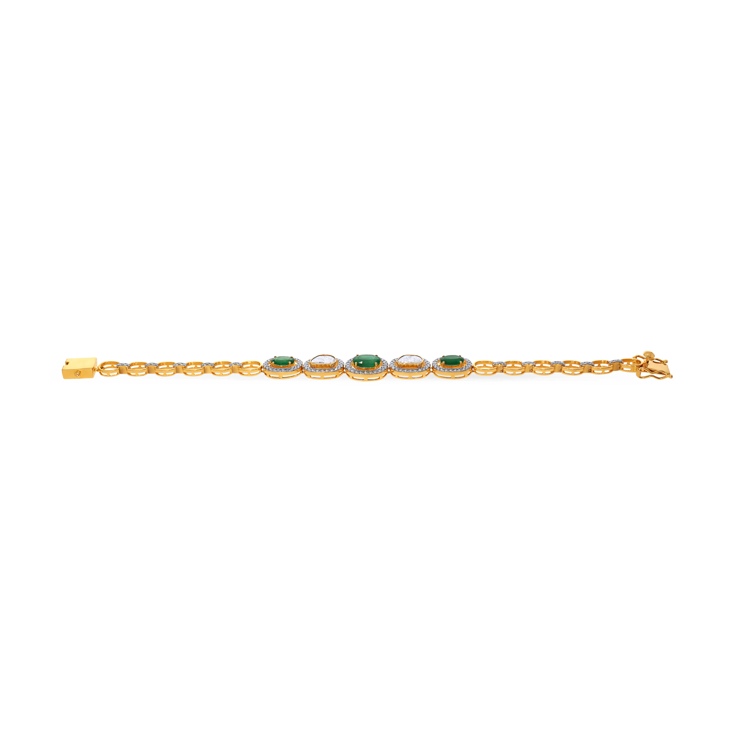 14K Yellow Gold Polki Diamond Barcelet DBR-D000769230 - Senco Gold and Diamonds