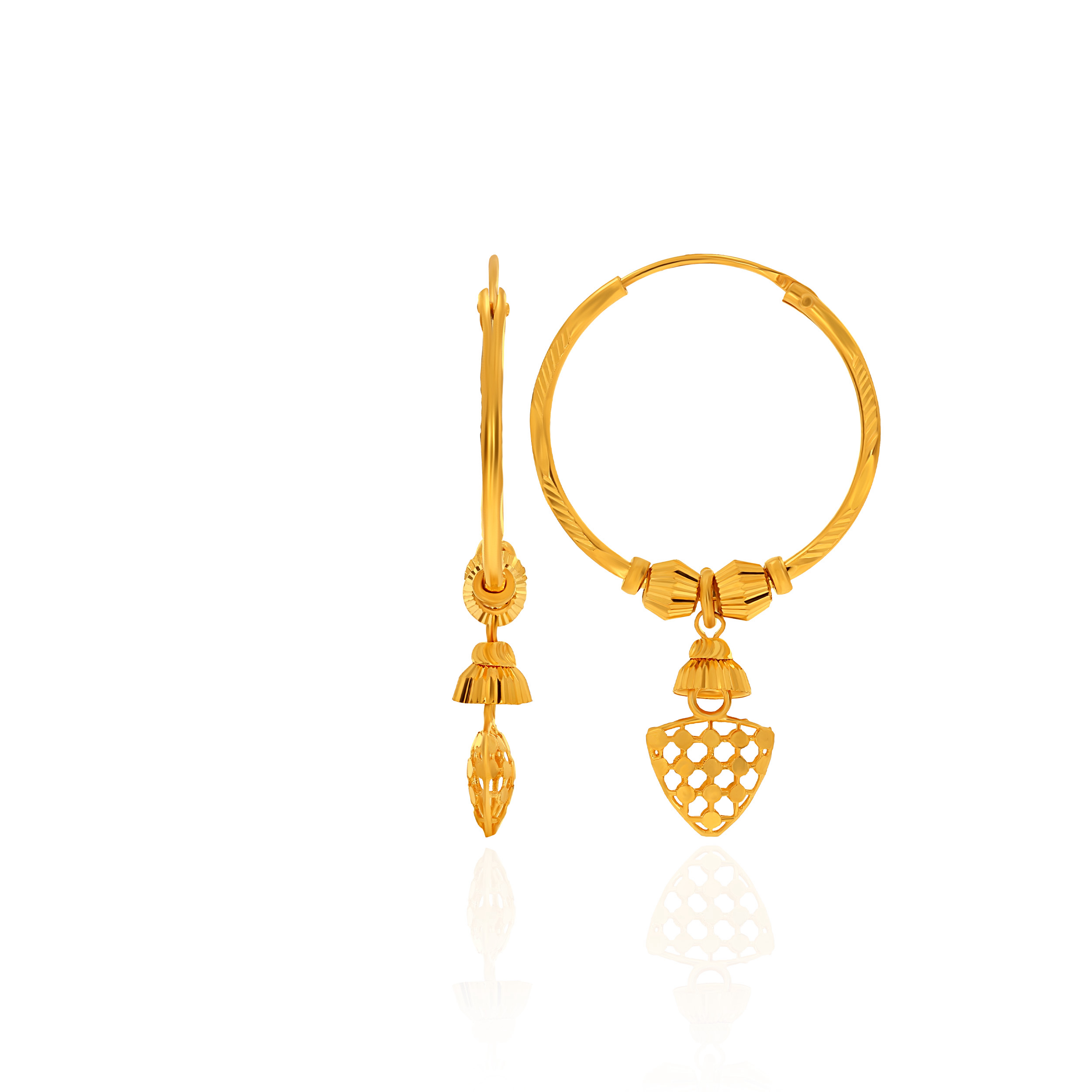Heritage Glow Gold Hoop Earrings - Senco Gold and Diamonds