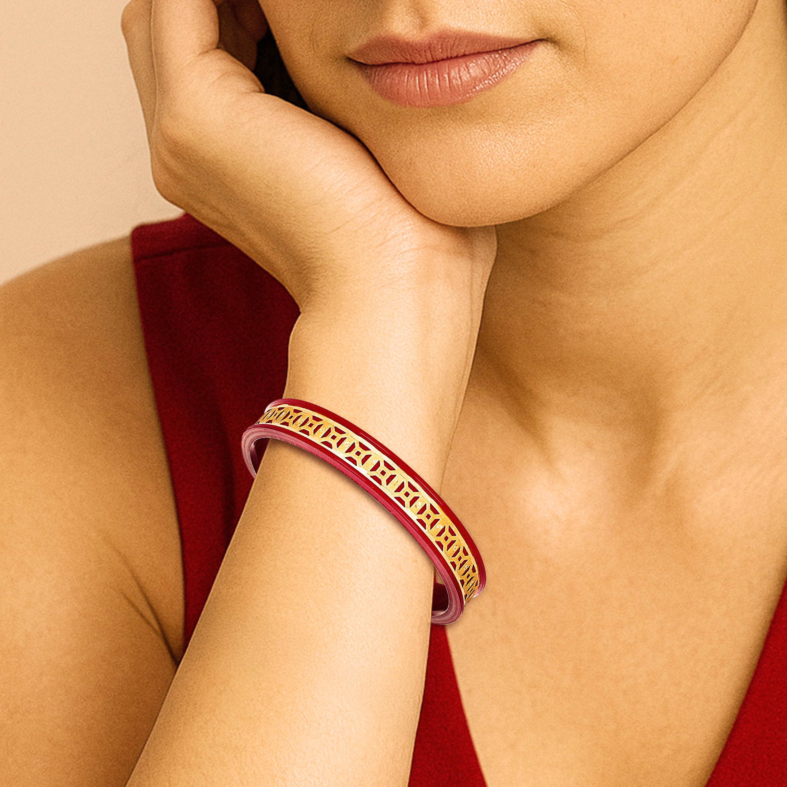 Heirloom Glow Gold Pola Bangle - Senco Gold and Diamonds