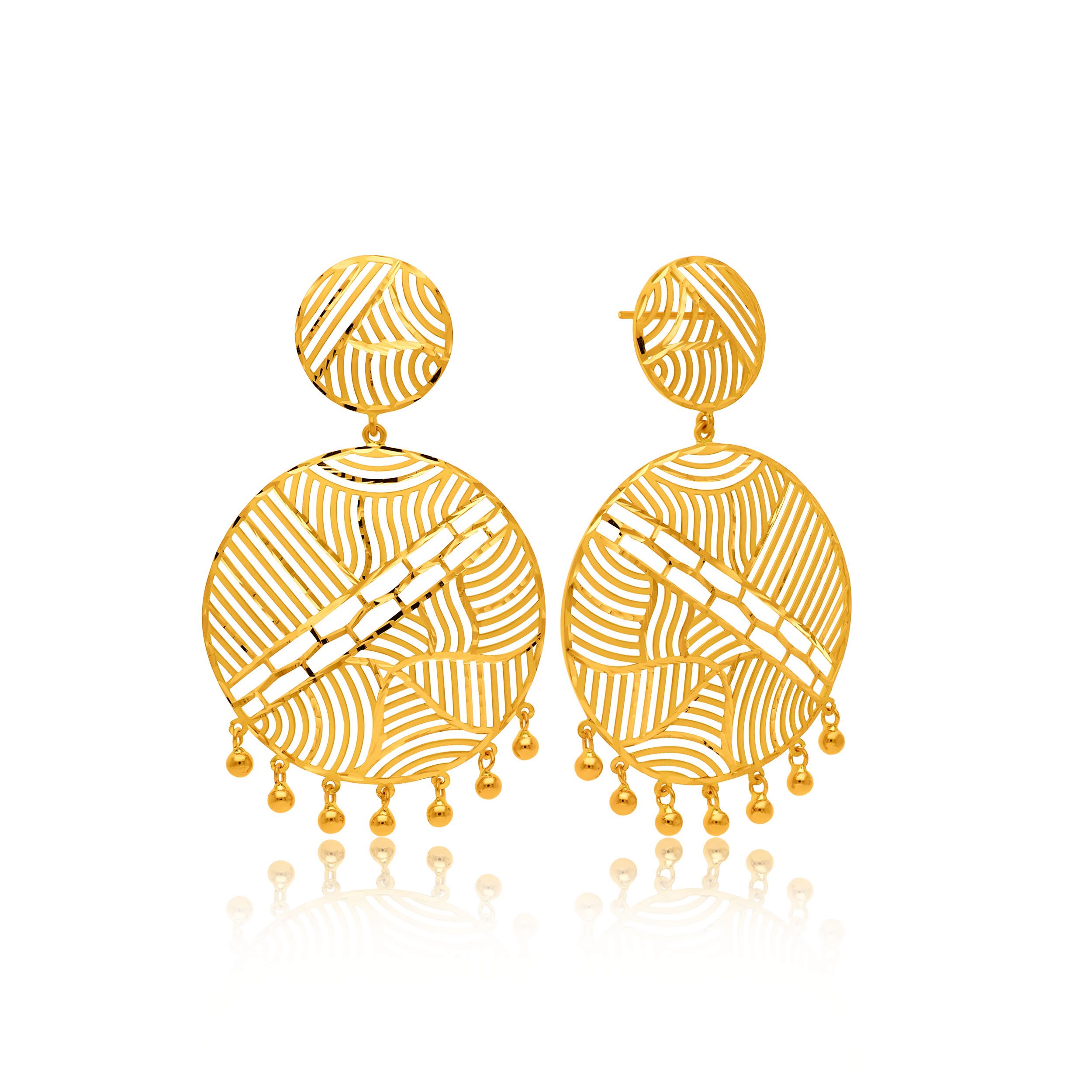 22K Yellow Gold Danglers Earrings-GP-SAD0005092 - Senco Gold and Diamonds