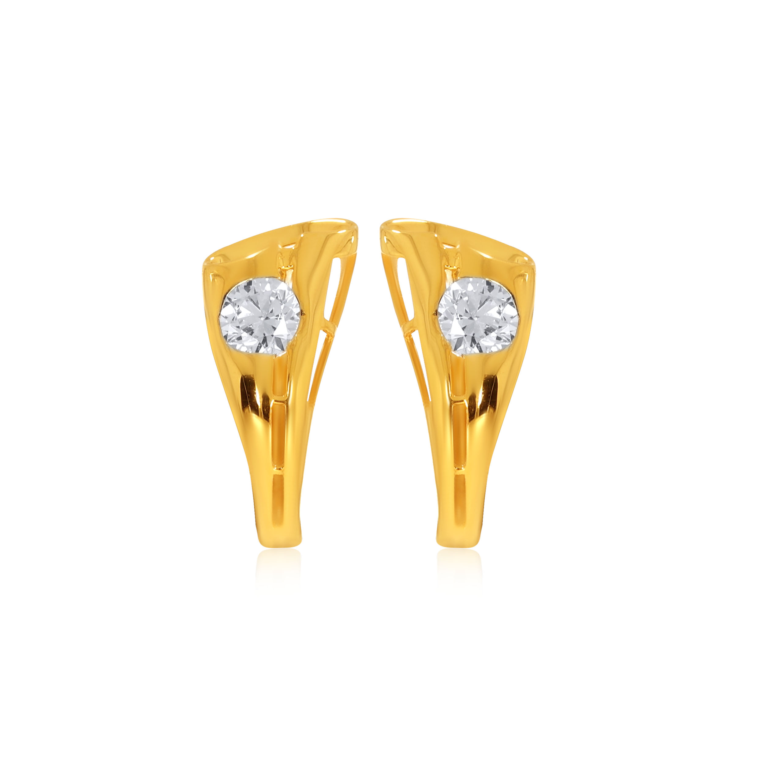 Radiant Refinement Gold Hoop Earrings - Senco Gold and Diamonds