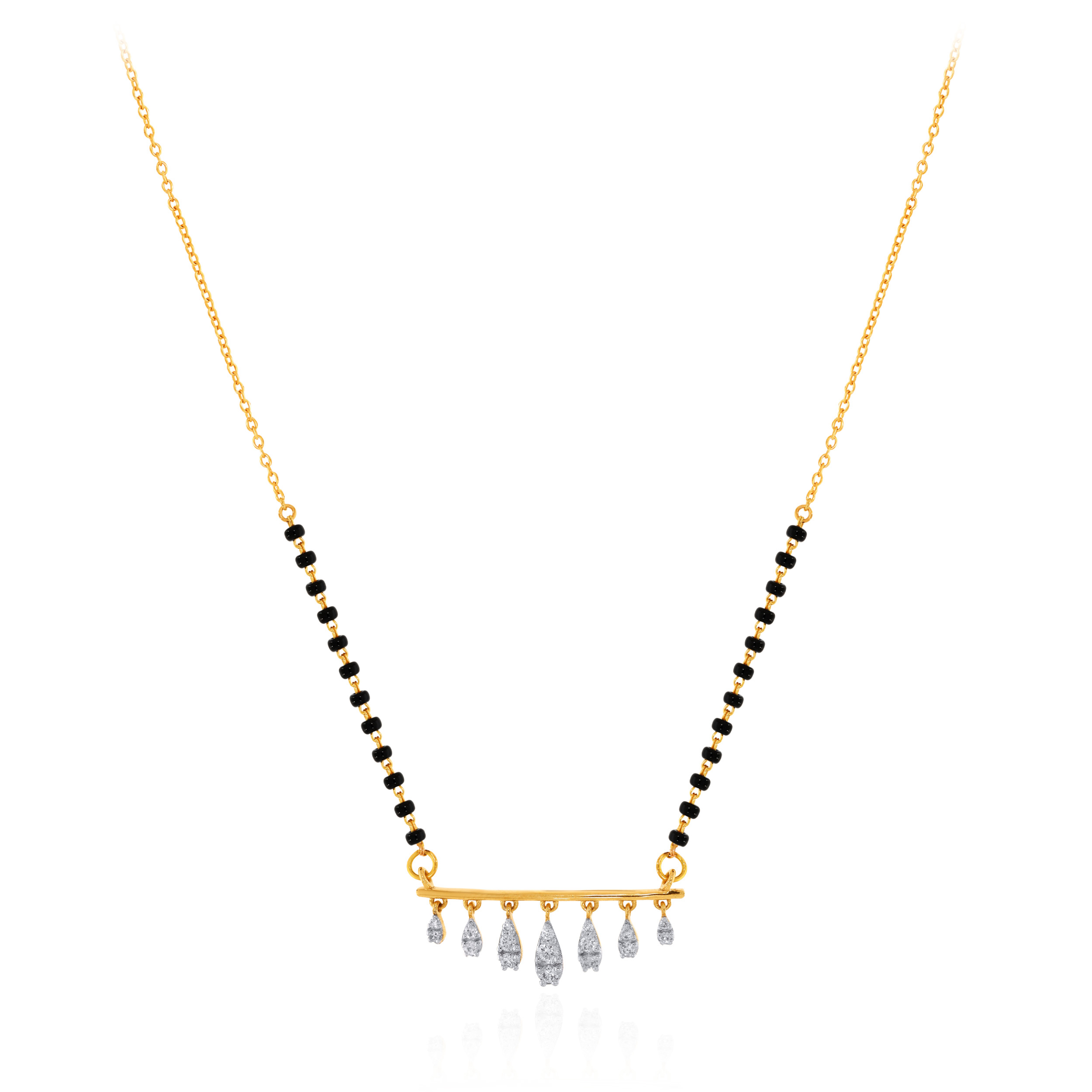 Linear Swing Diamond Mangalsutra - Senco Gold and Diamonds