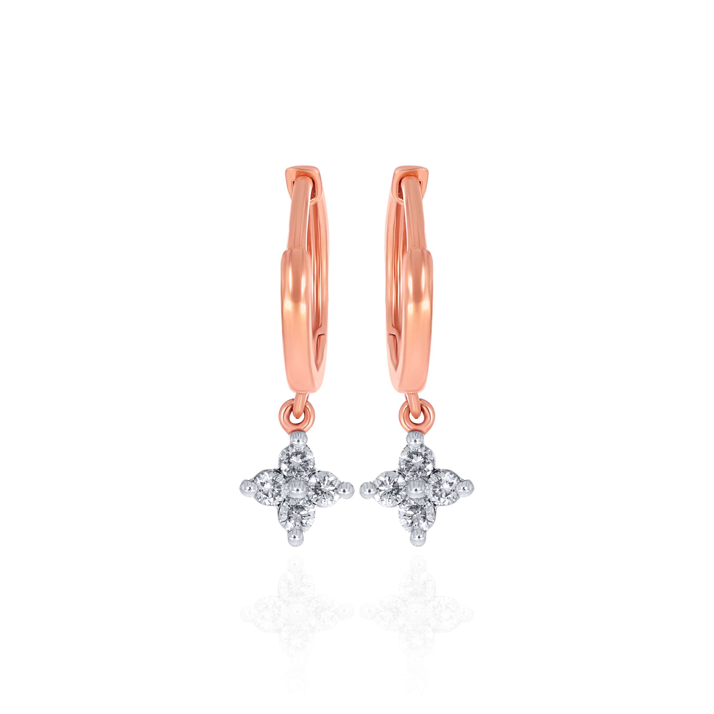 Romance Glow Diamond Hoop Earrings - Senco Gold and Diamonds