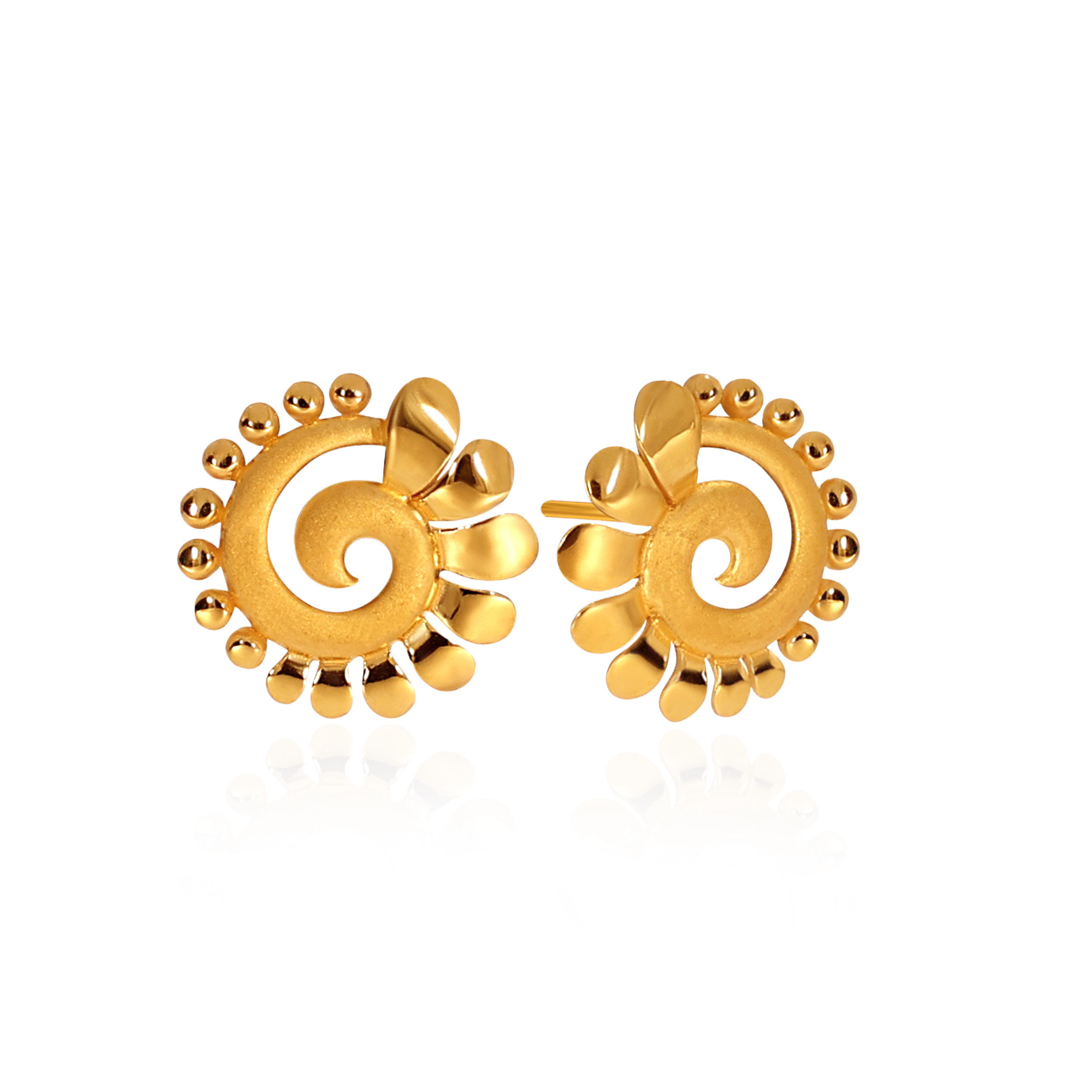 Spiral Allure Gold Studs - Senco Gold and Diamonds