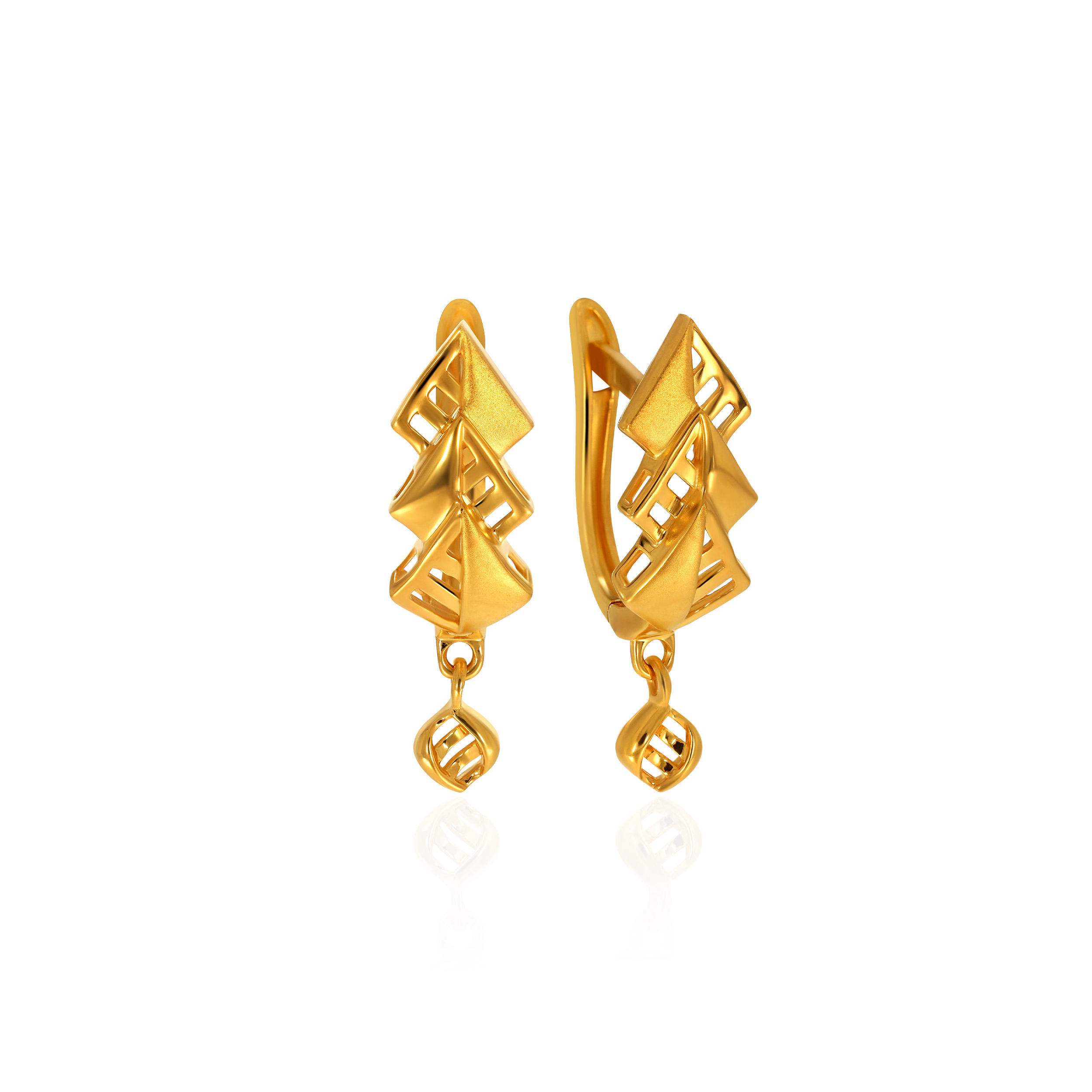 Overlapping Trio Gold Hoop Earrings - Senco Gold and Diamonds