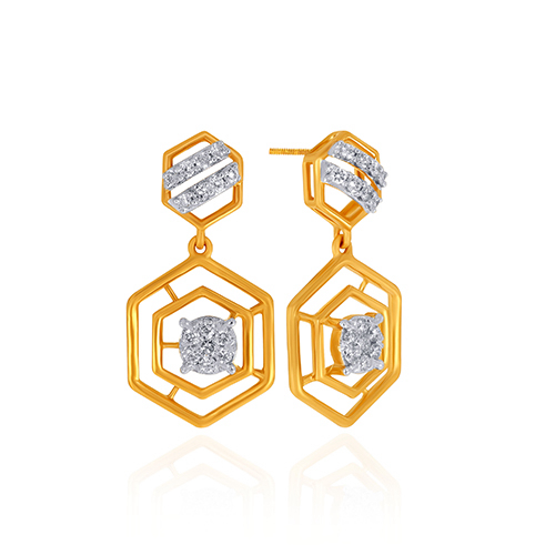 Radiant Gleam Diamond Drop Earrings - Senco Gold and Diamonds