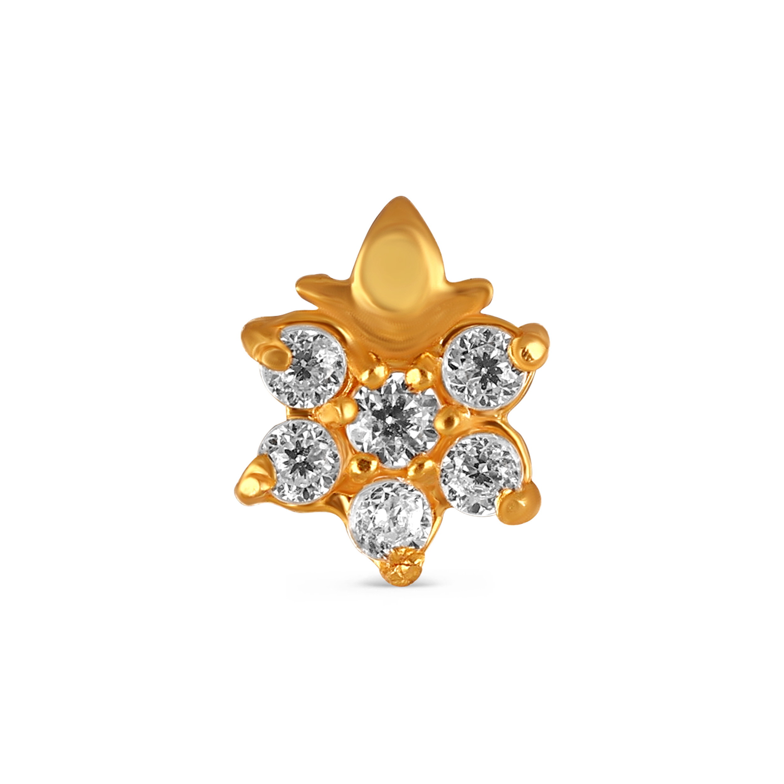 Starry Blossom Gold Nose Pin - Senco Gold and Diamonds