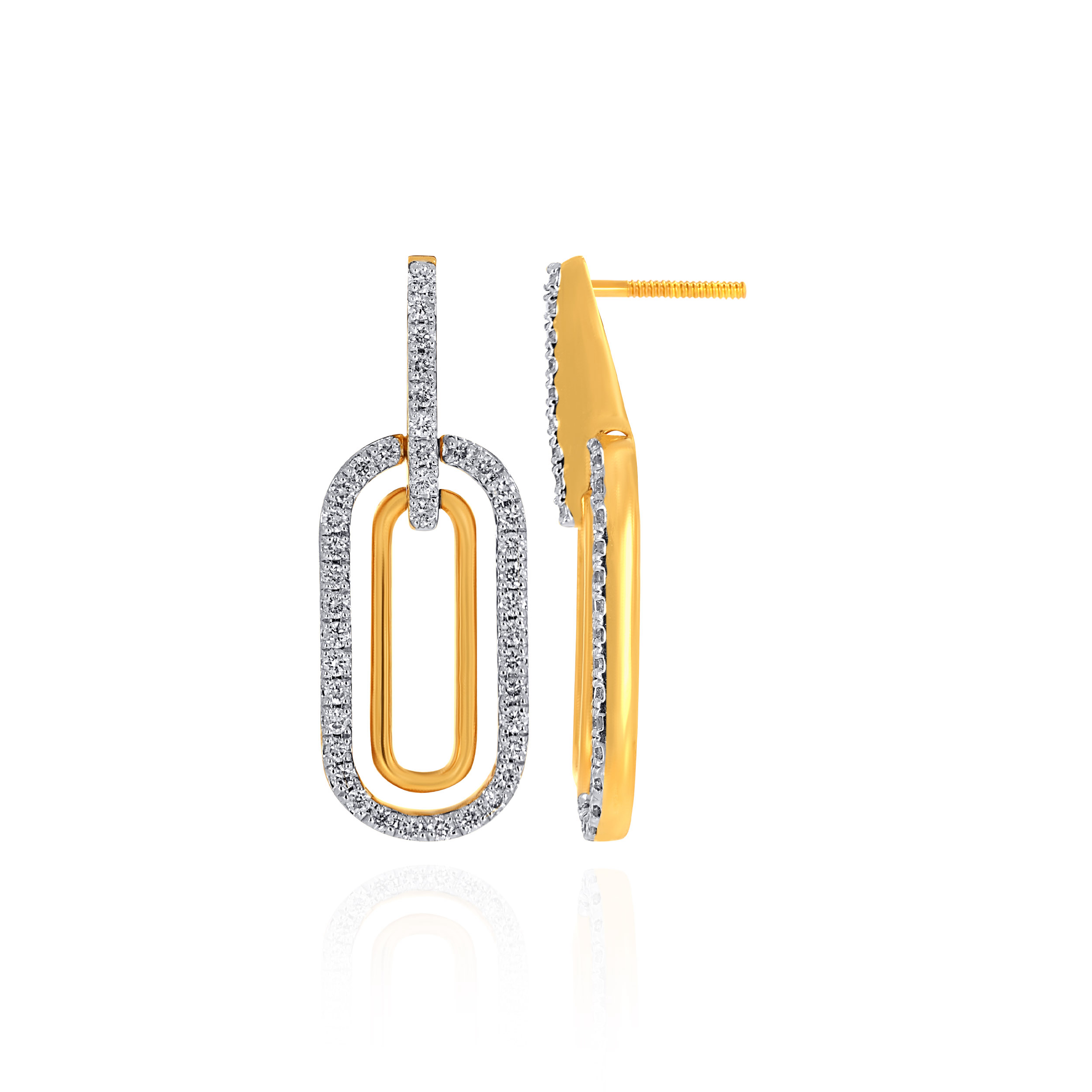 Chic Oblong Link Diamond Drops - Senco Gold and Diamonds