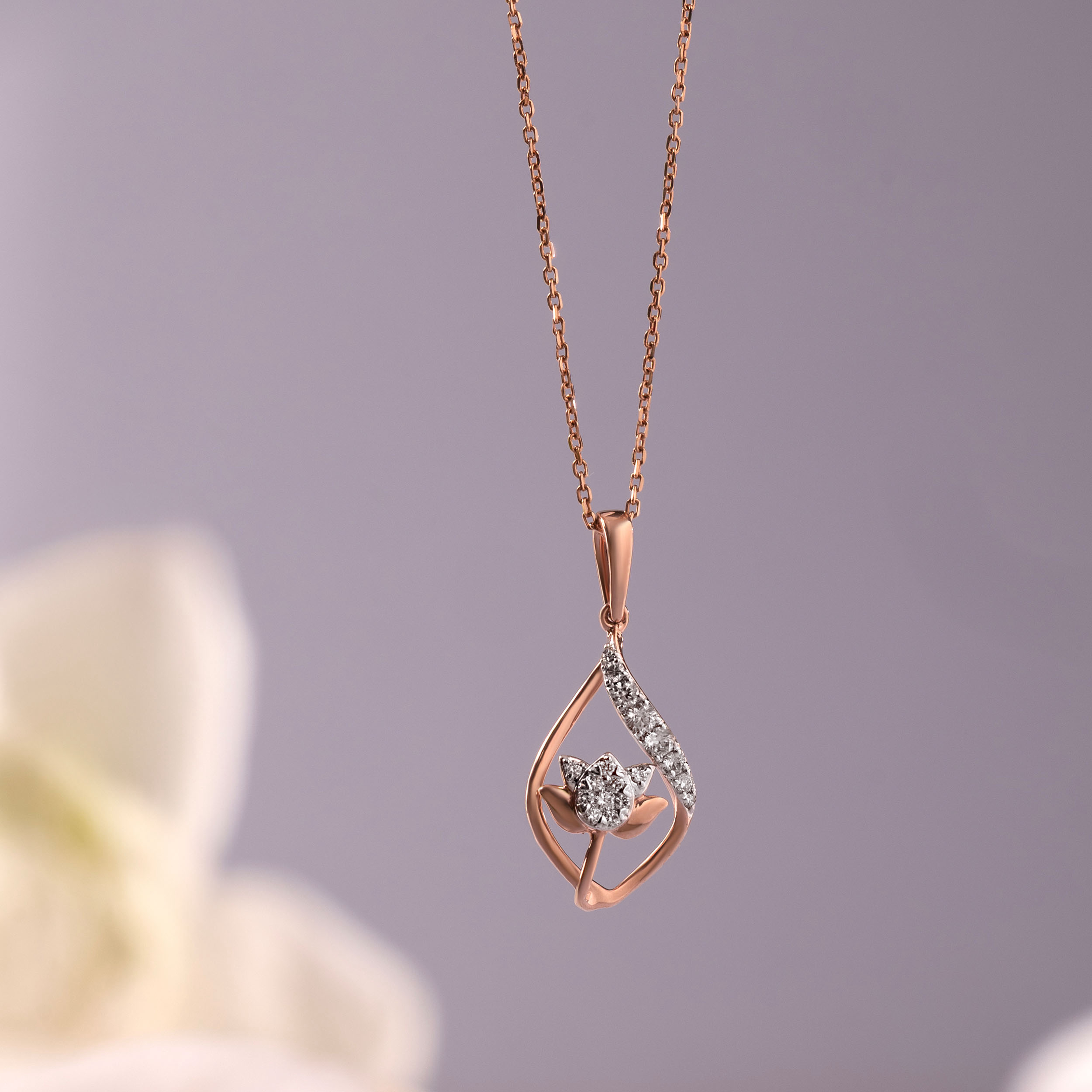 Enchanted Lotus Diamond Pendant - Senco Gold and Diamonds