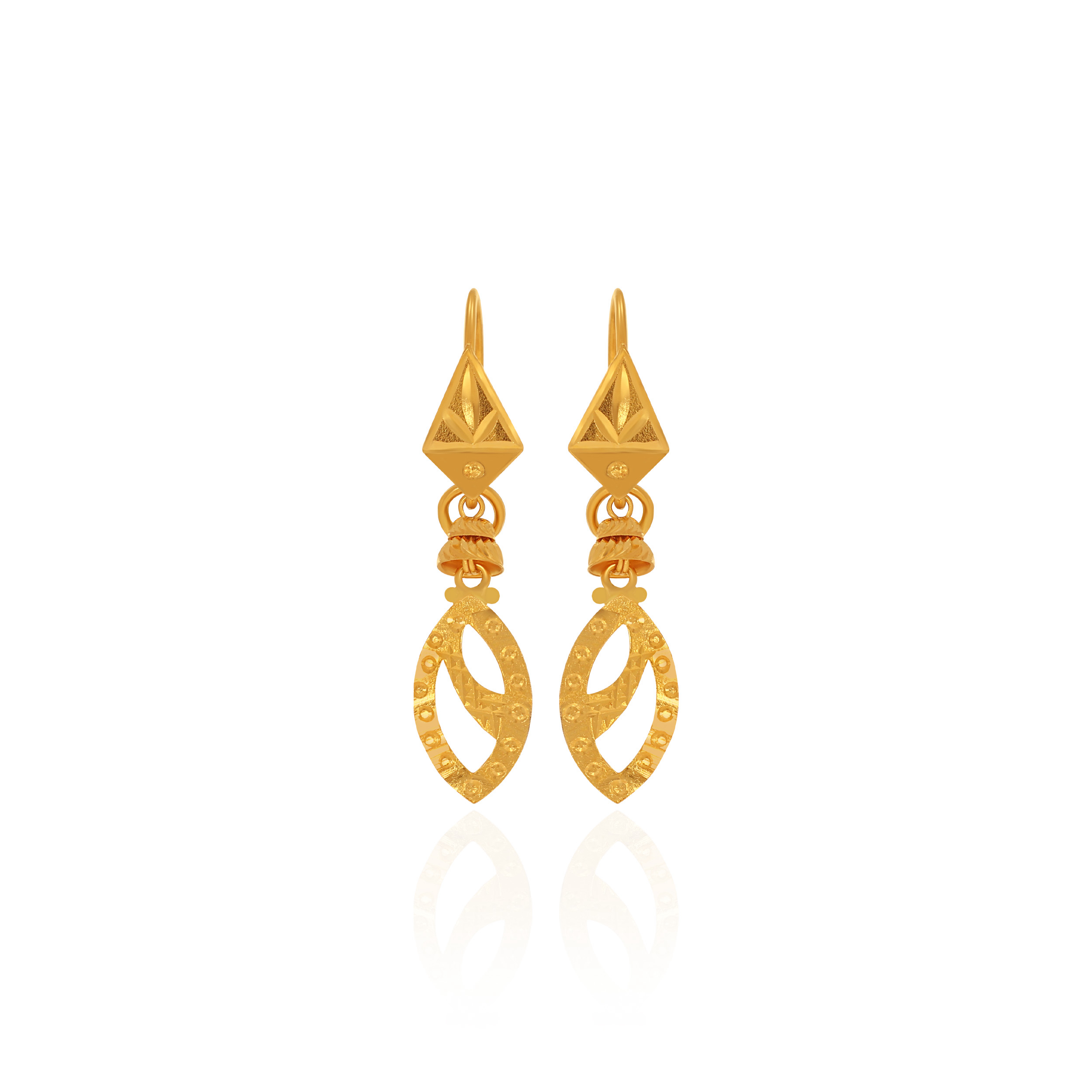 Stylish Cutout Gold Earrings - Senco Gold and Diamonds
