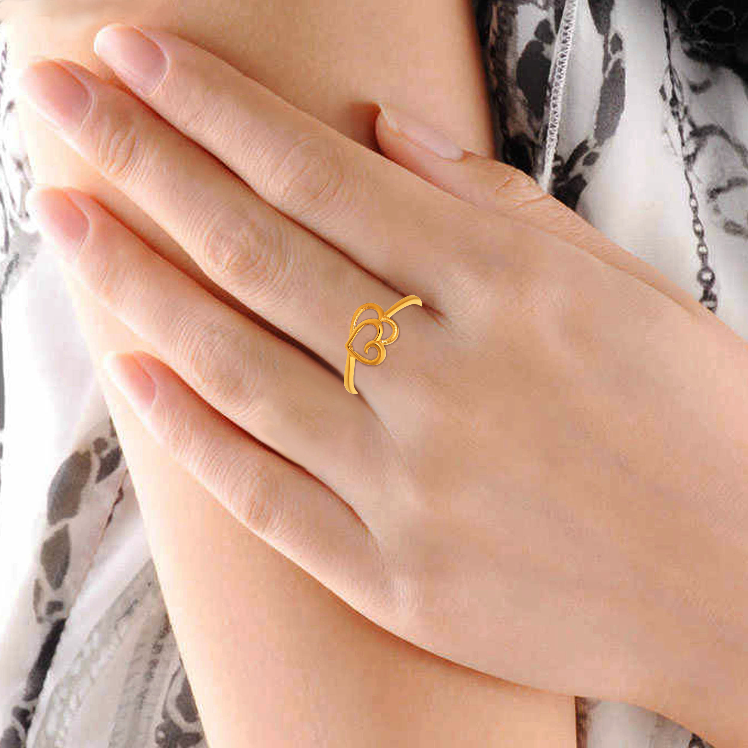 Twin Hearts Of Gold Ring - Senco Gold and Diamonds