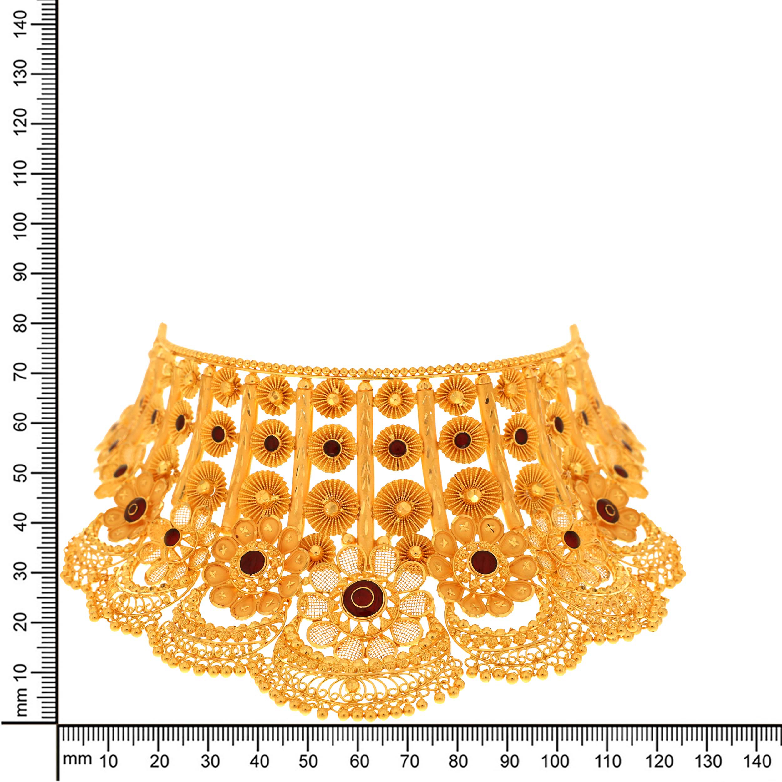 Blossomy Grandeur Gold Choker Necklace - Senco Gold and Diamonds