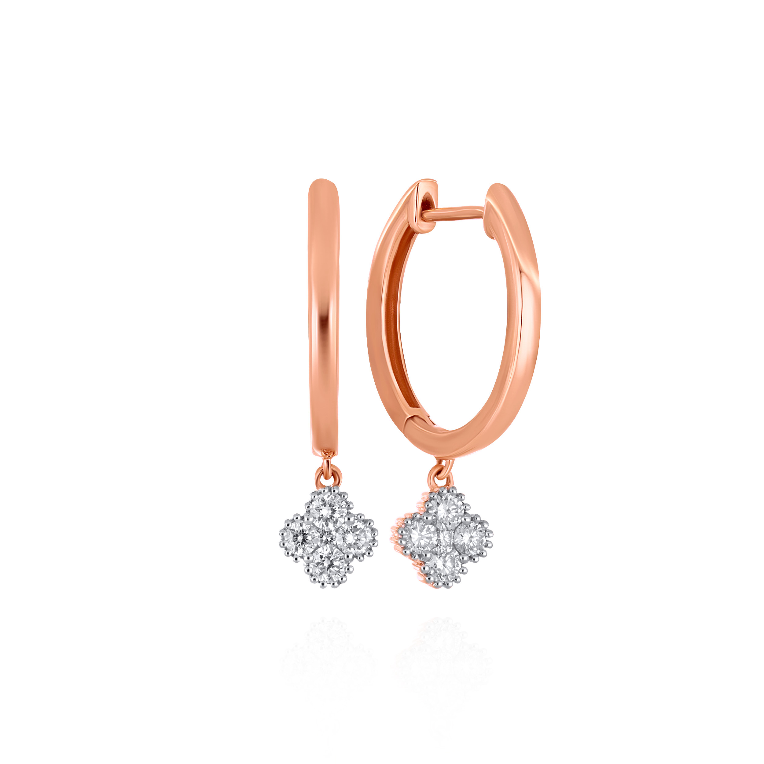 Modern Glow Diamond Hoops - Senco Gold and Diamonds