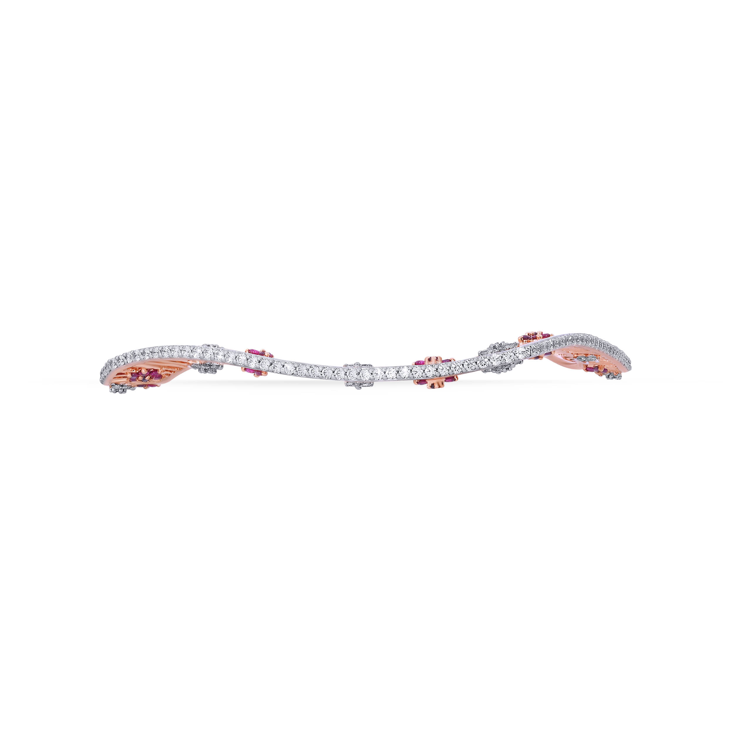Wavy Blossom Diamond Bangle - Senco Gold and Diamonds