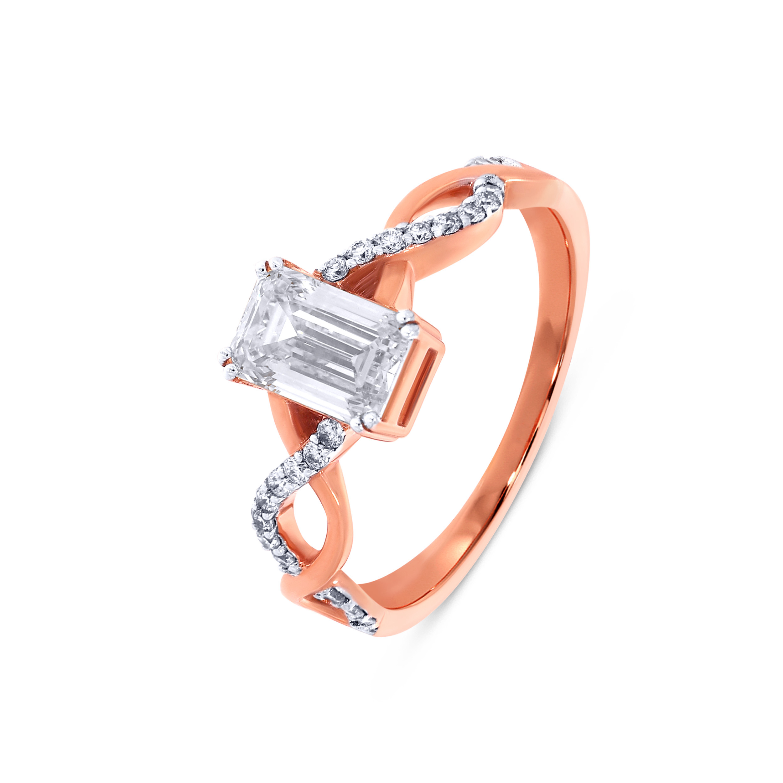18K Rose Gold Solitaire Ring-DLR-D000756417 - Senco Gold and Diamonds