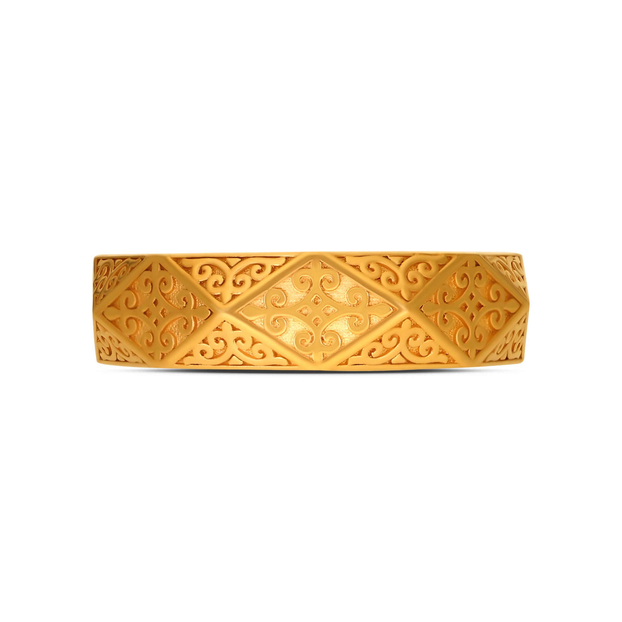 Filigree Facet Men’s Gold Band alternate view 1