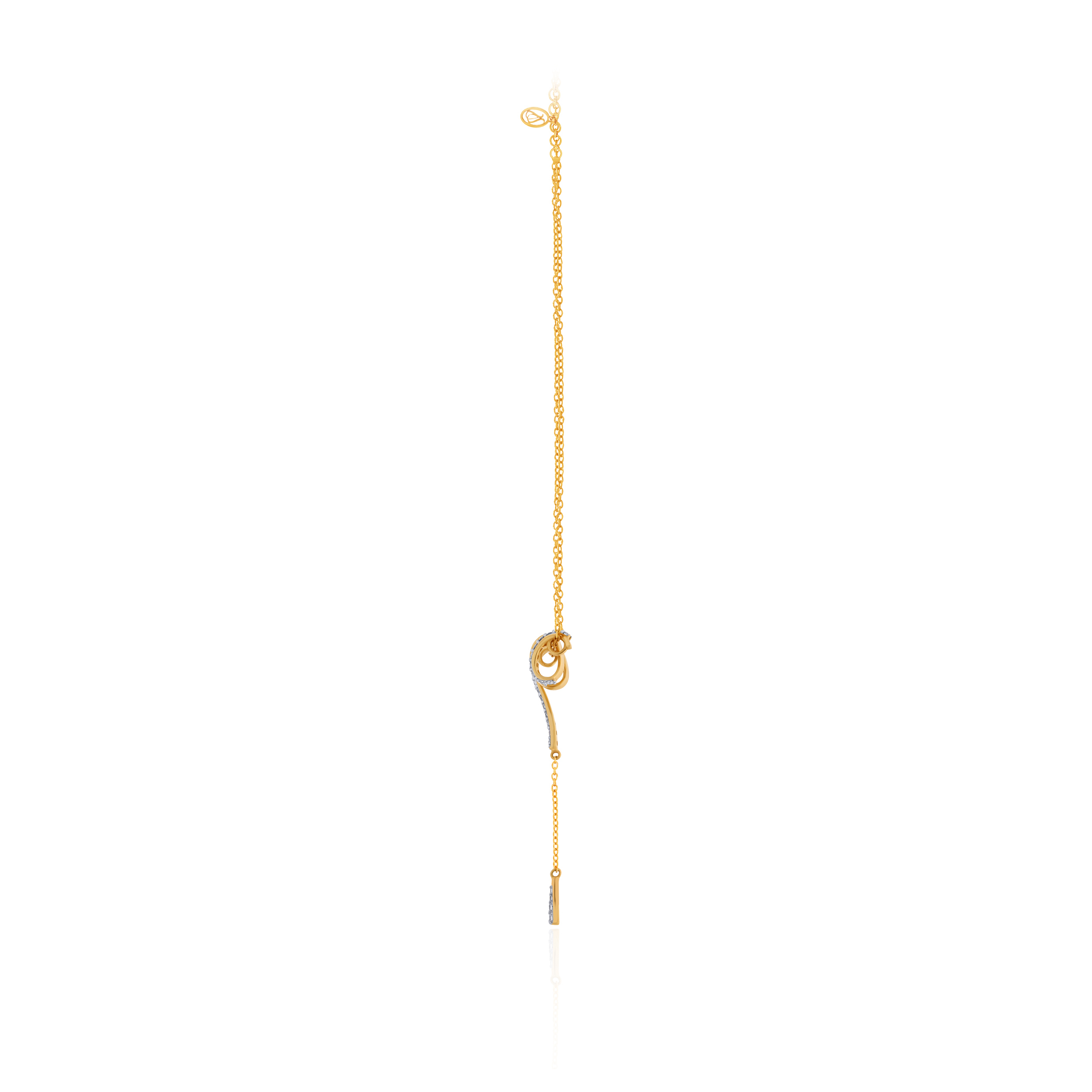 Overlapping Ribbon Diamond Chain Pendant - Senco Gold and Diamonds