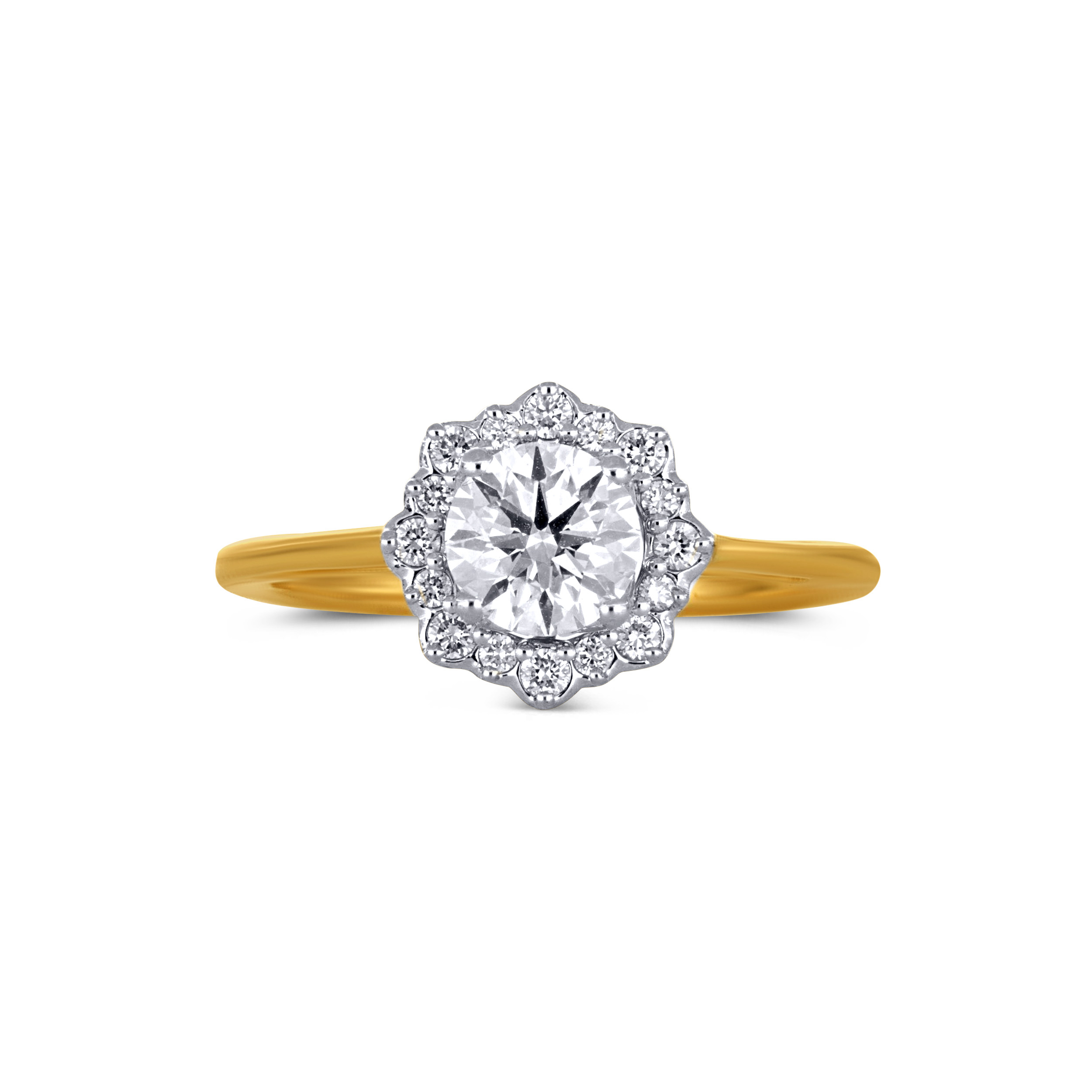 Aurora Halo Solitaire Diamond Ring - Senco Gold and Diamonds