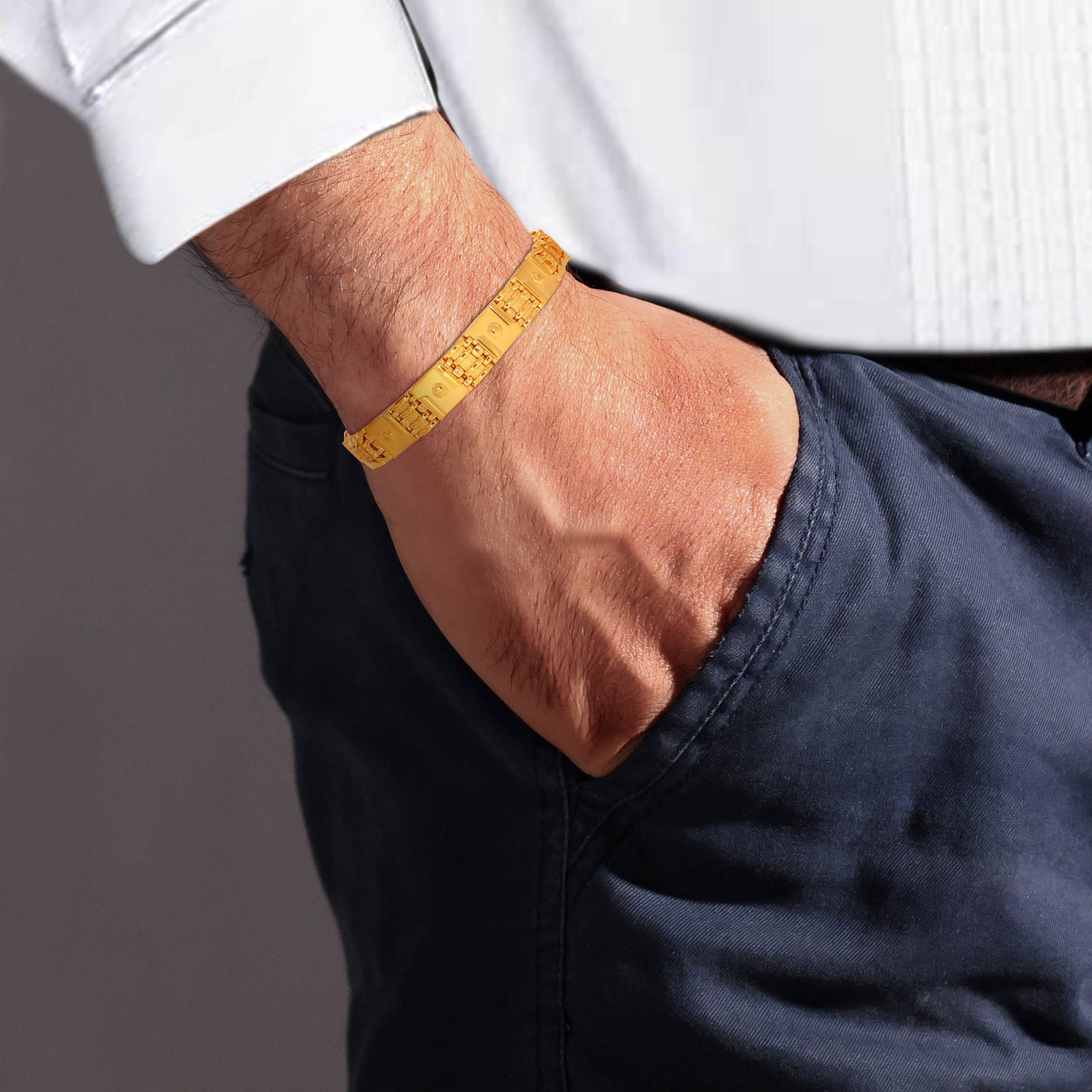 22K Yellow Gold Men Wristlet-GWR-D000659715 - Senco Gold and Diamonds
