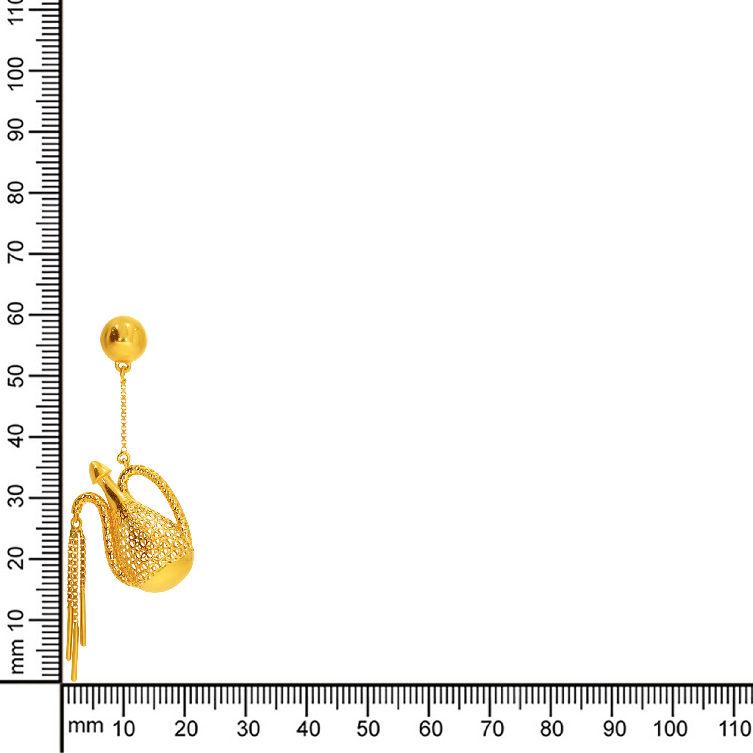 Beauteous Flow Gold Long Earrings - Senco Gold and Diamonds